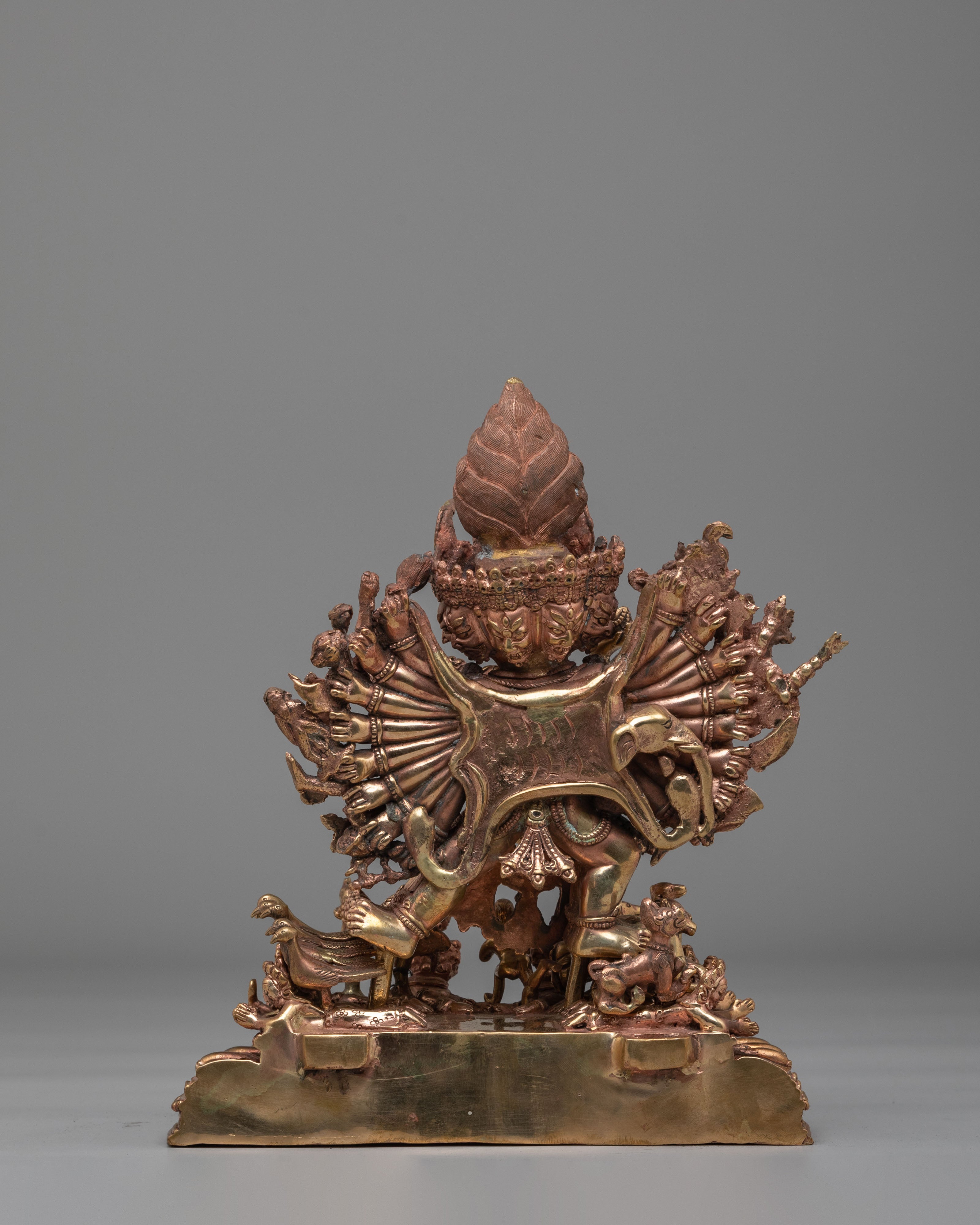 Handmade Yamantaka with Consort Statue | Wrathful Deity Sculpture for Meditation