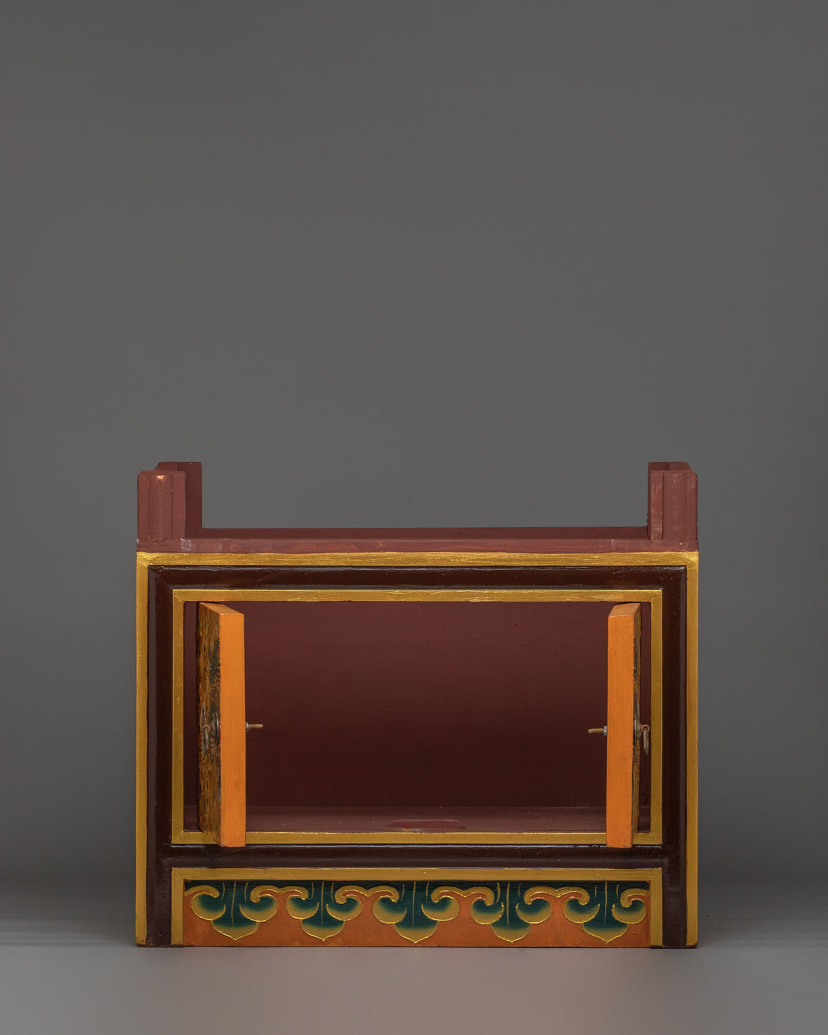 Handcrafted Tibetan Cabinet with Door | Wooden Storage Decor