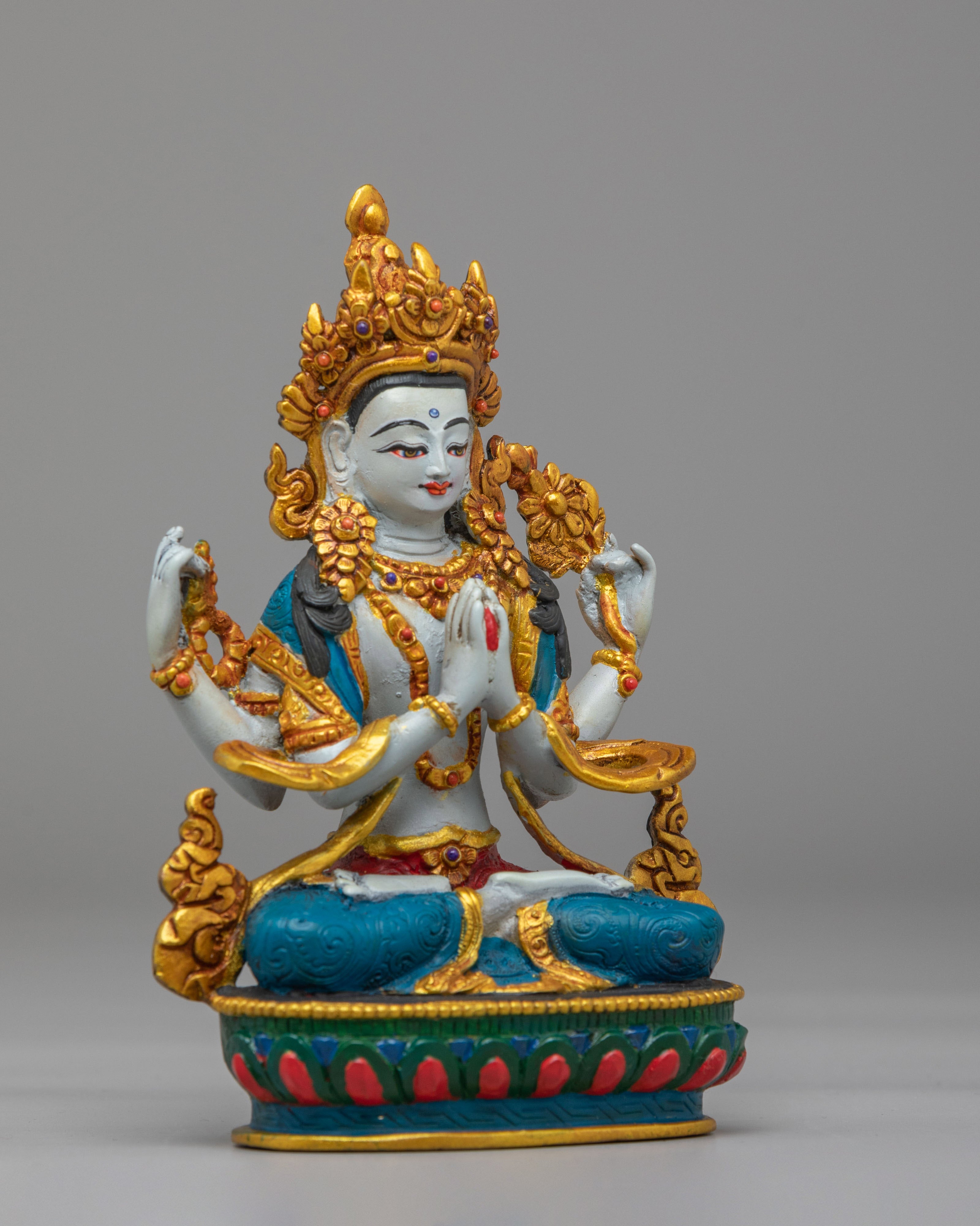Sacred Chenrezig Meditation Statue | Tibetan Bodhisattva of Compassion