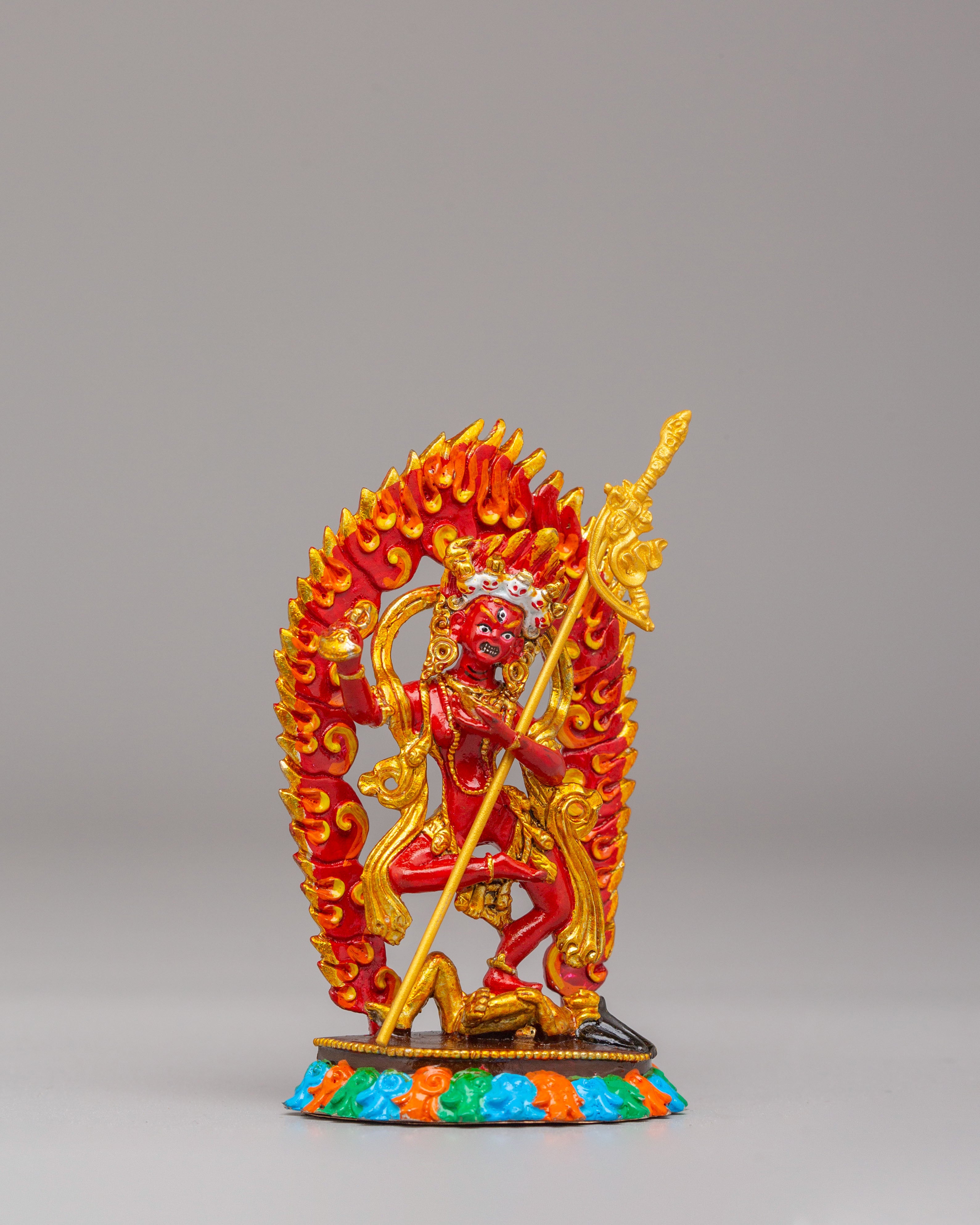 Sacred Dorje Phagmo Tantric Deity Statue | Hand Painted Vajravarahi Buddhist Goddess