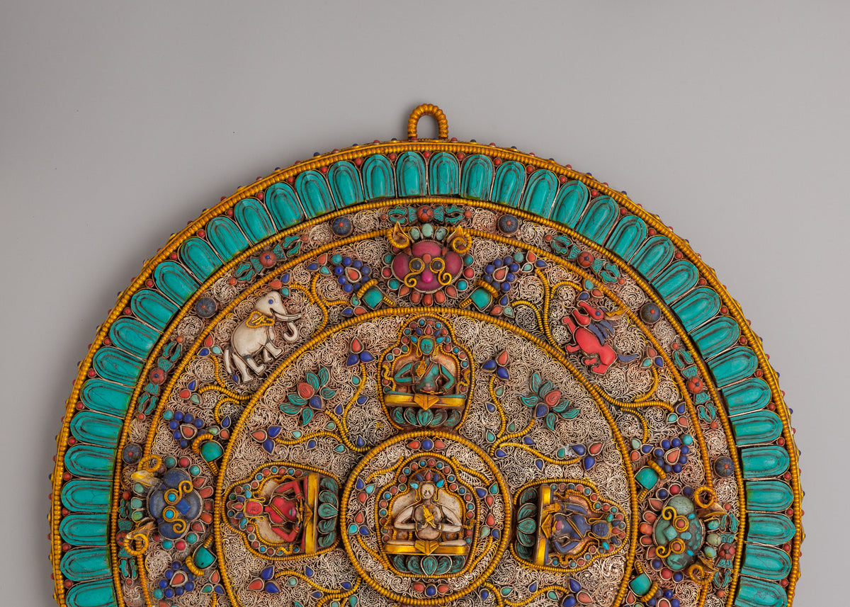 Handmade Dhyani Buddha Mandala Wall Hanging | Symbol of Enlightenment