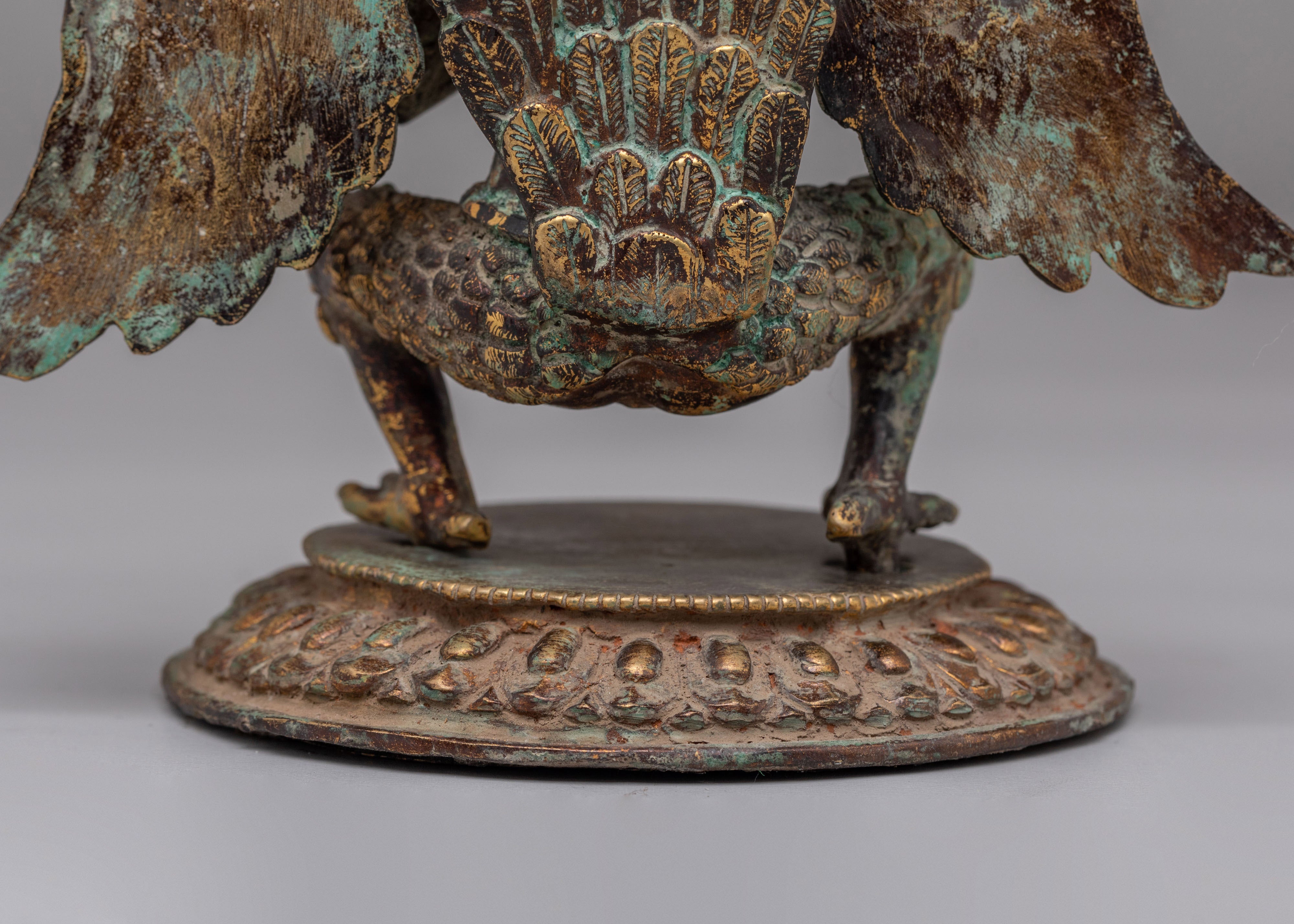 Mythical Garuda Sculpture for Altar | Himalayan Artwork