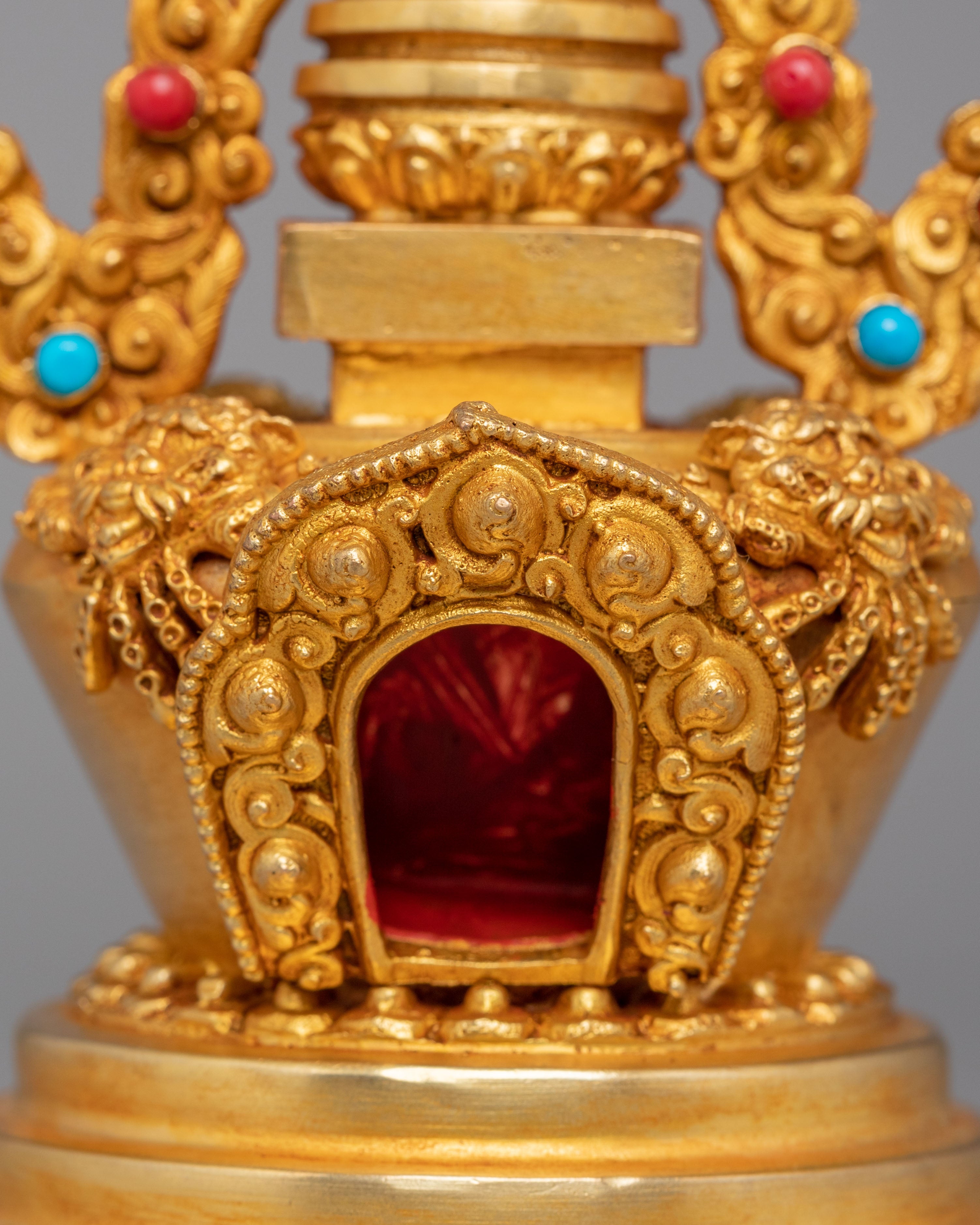 Tibetan Altar Lotus Blossom Stupa | Meditation Decor