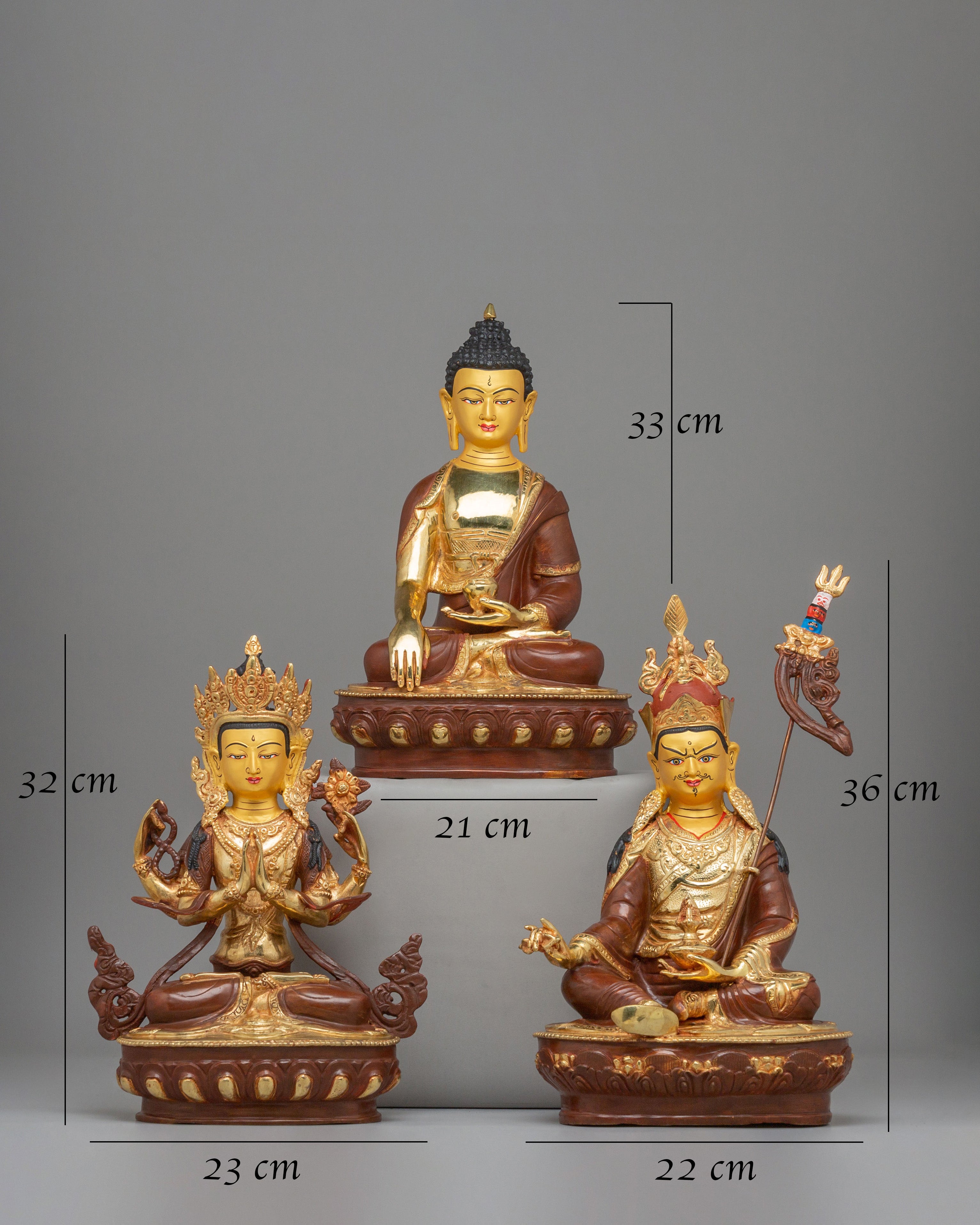 Buddha Dharma Sangha Set Statue | Tibetan Spiritual Art for Meditation and Decor