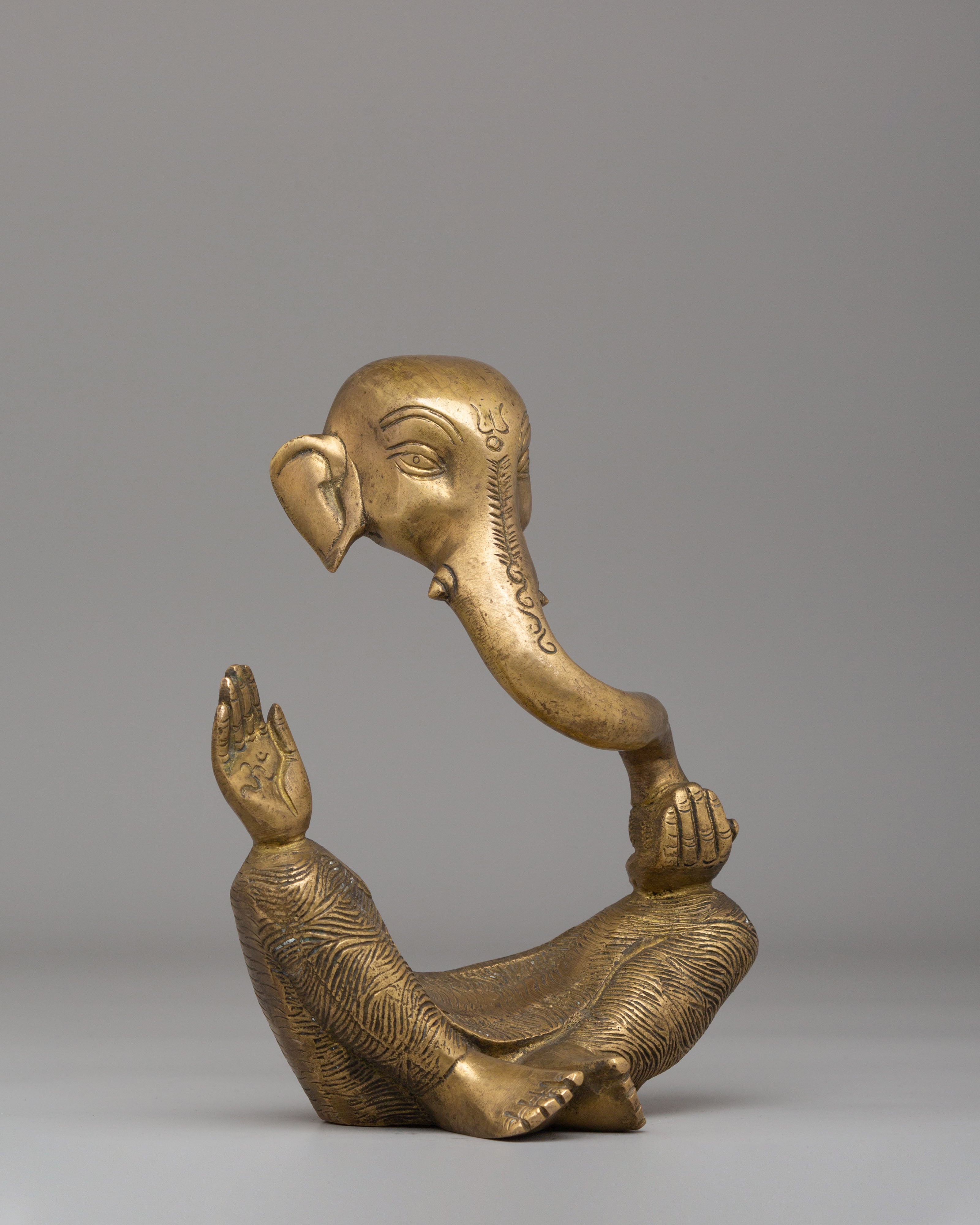 Handcrafted Decorative Ganesh Sculpture | Sacred Brass Idol