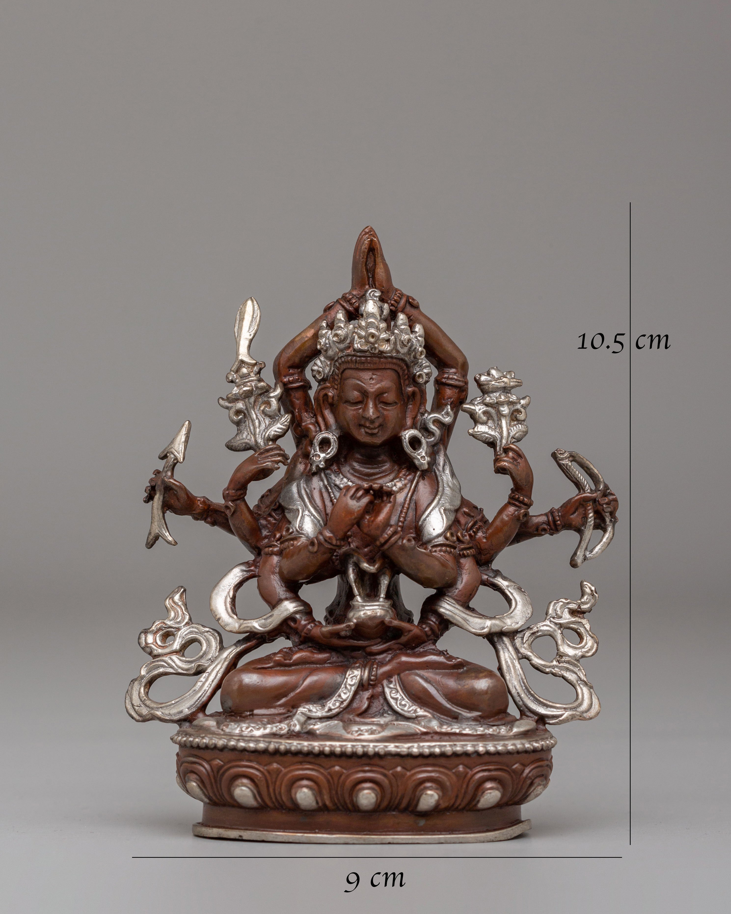 Handcrafted Tibetan Namasangiti Statue | Oxidized Copper Body with Silver Plating