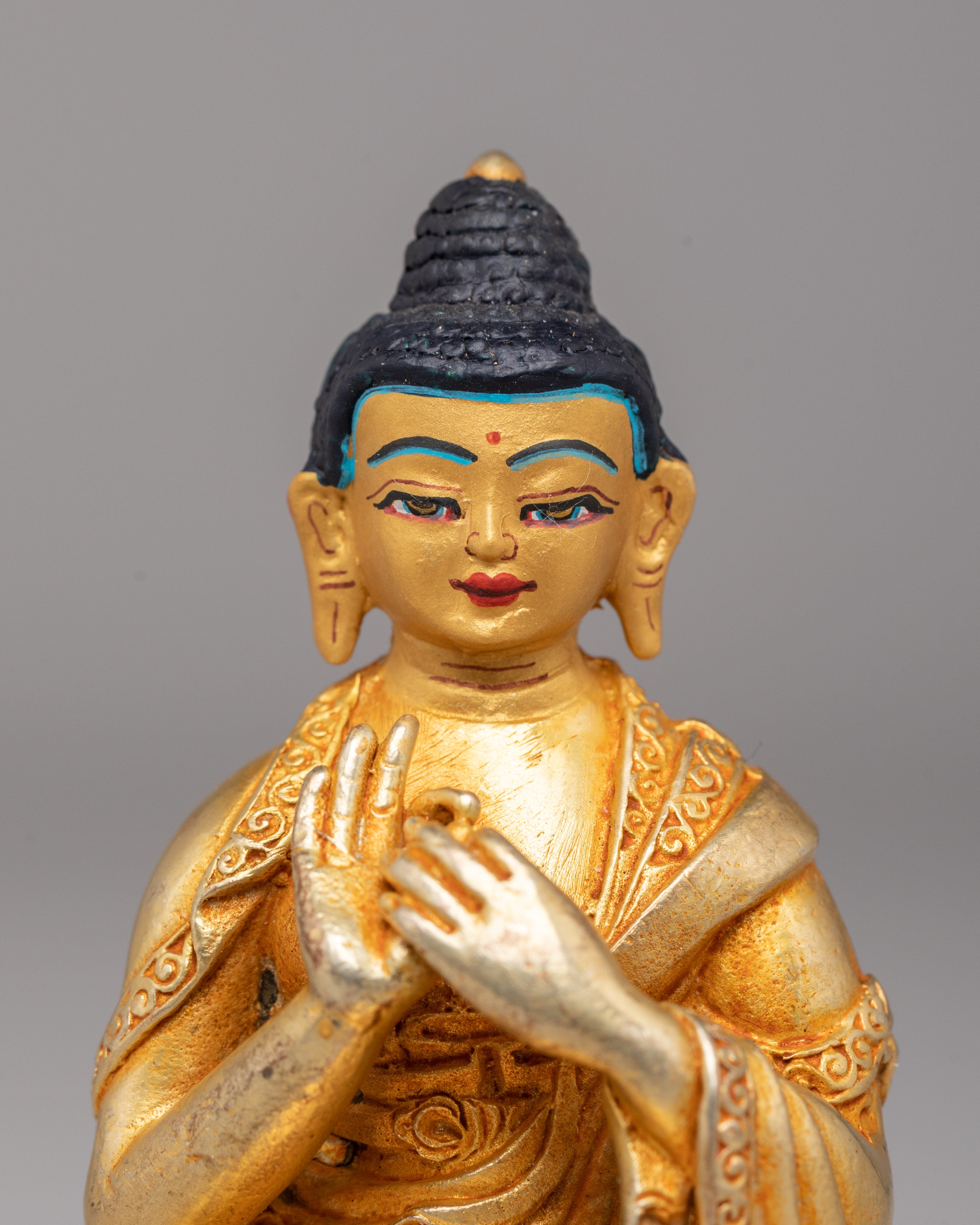 Golden Vairochana Buddha Statue | Meditation Altar Decor