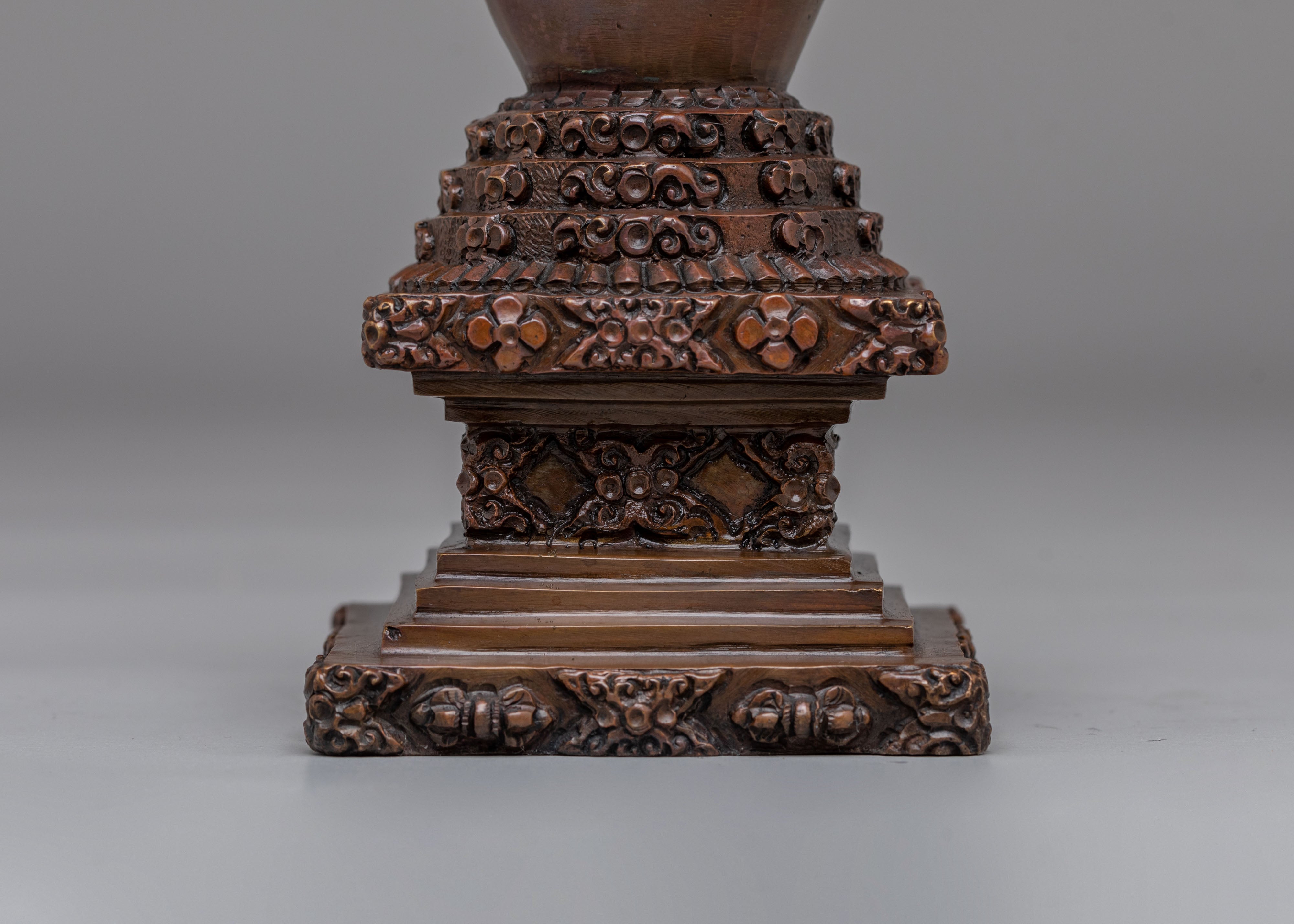Himalayan Stupa of Complete Victory | Oxidized Copper Sacred Stupa