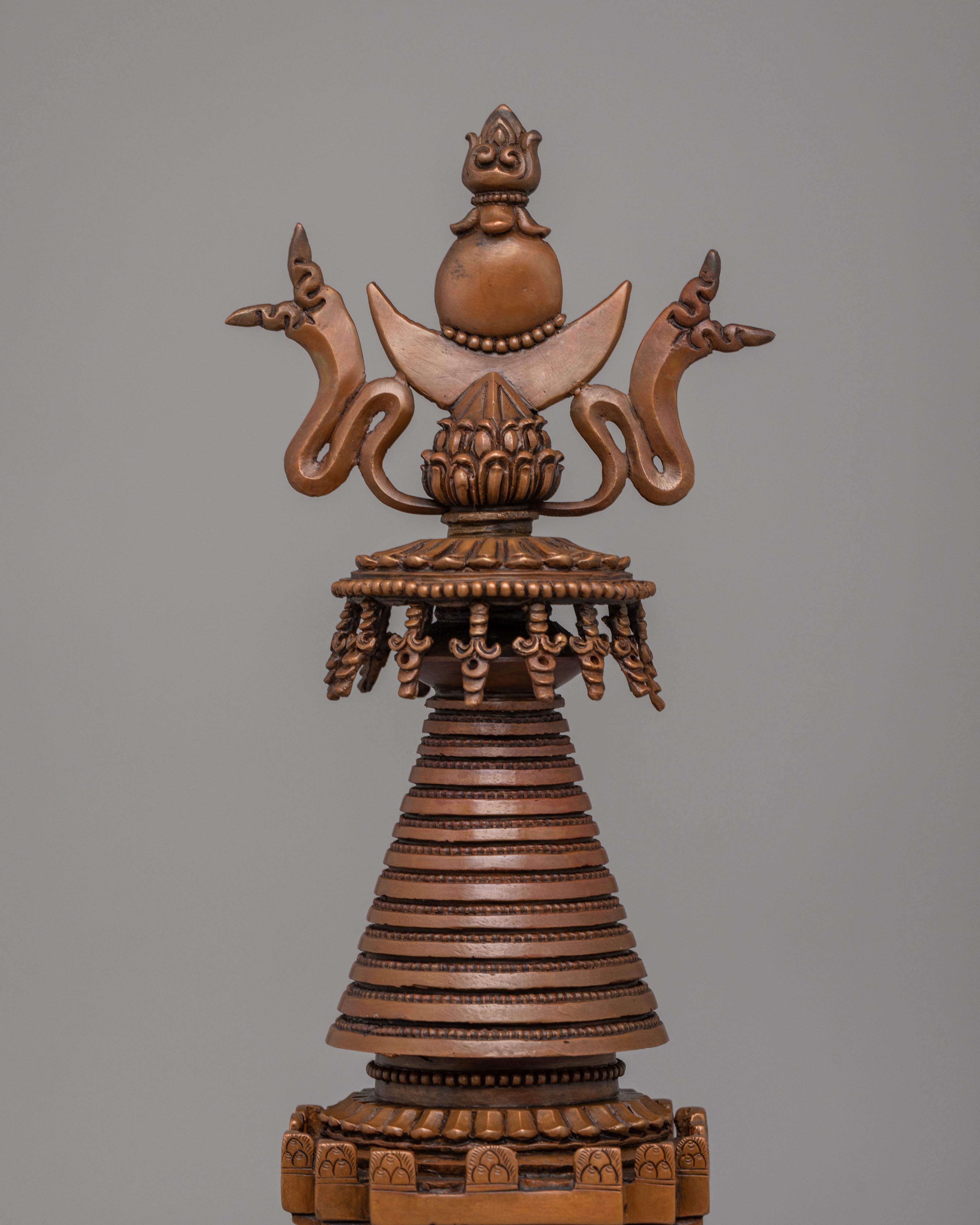 Traditional Altar Kadampa Stupa | Handcrafted Copper Sacred Statue