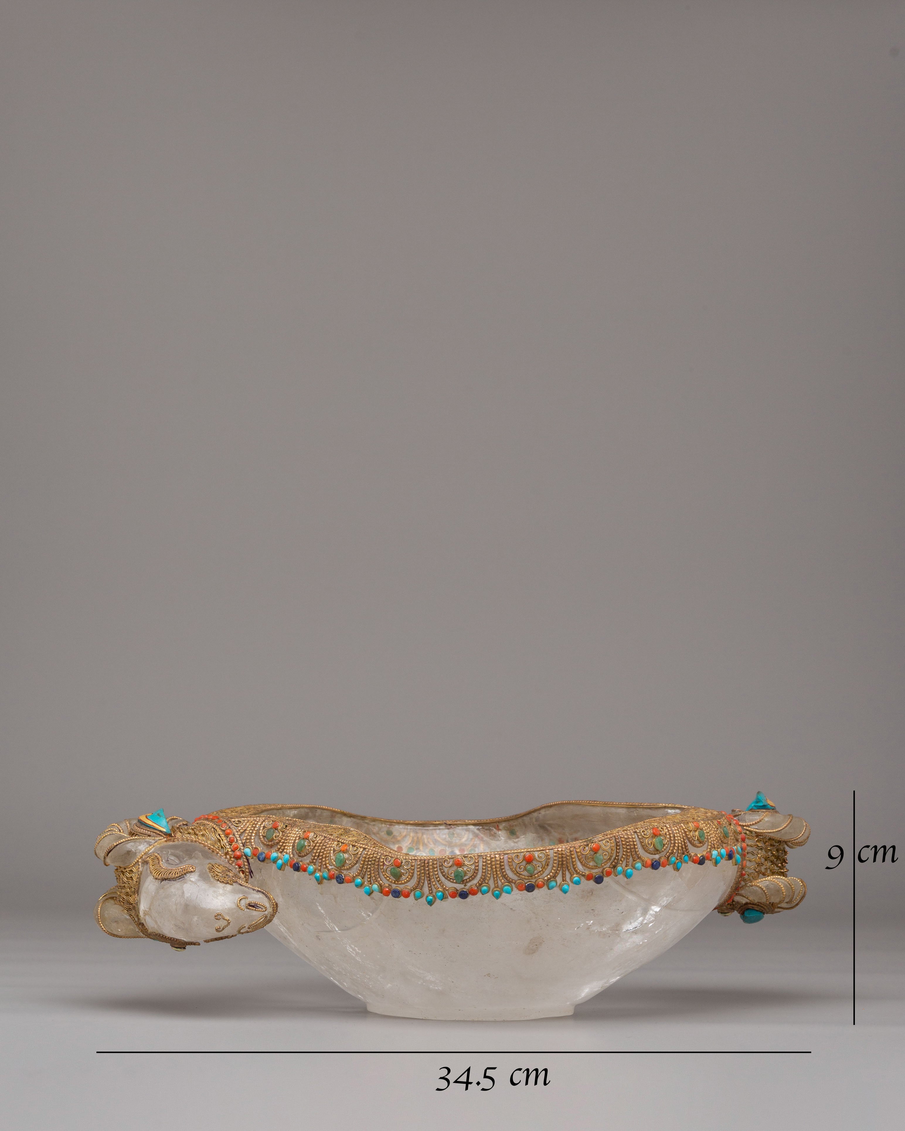 Decorative Footed Bowl | Gemstone Inlaid Decorative Bowl