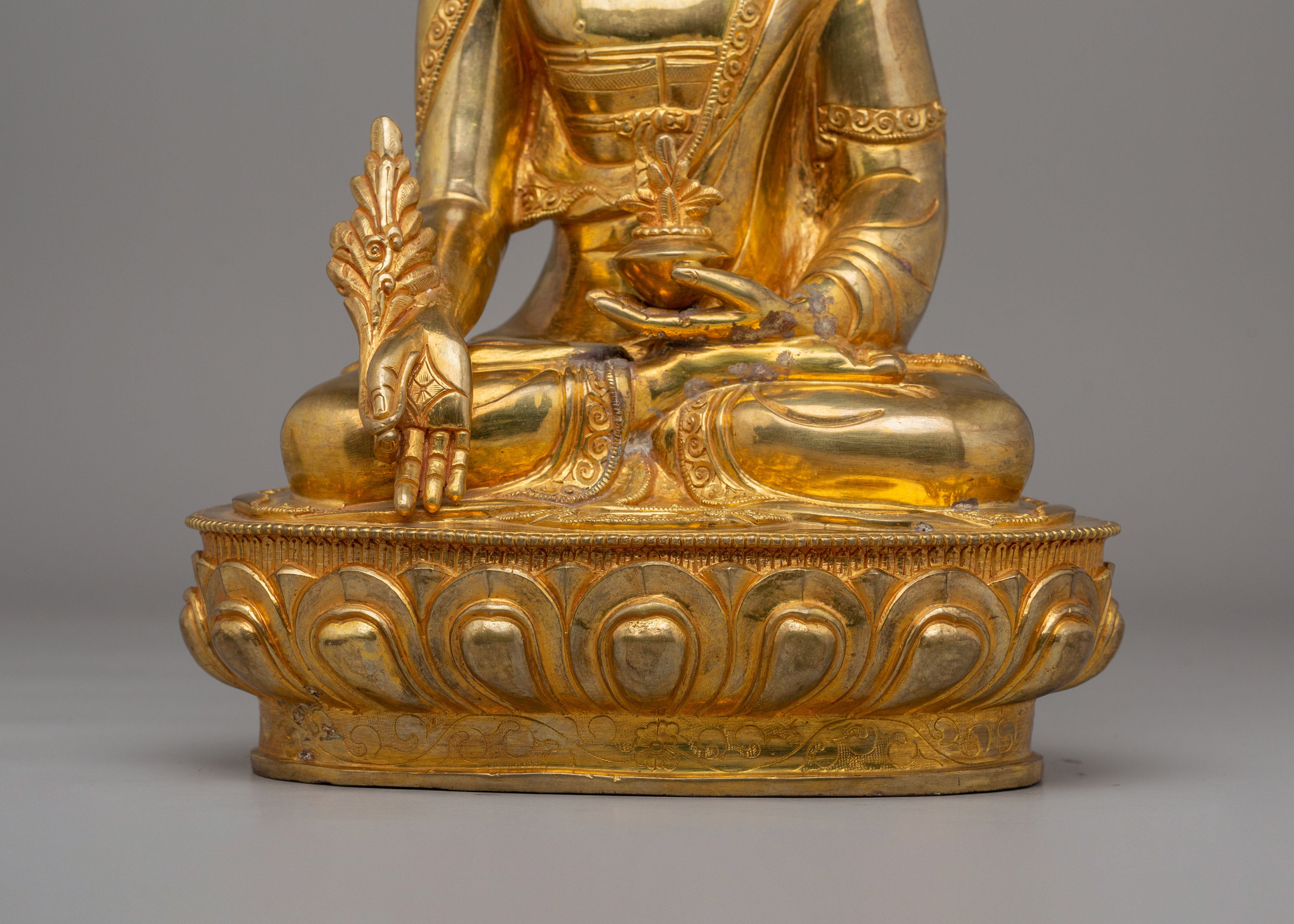 Spiritual Handcrafted Medicine Buddha Statue | Tibetan Healing Deity Figurine