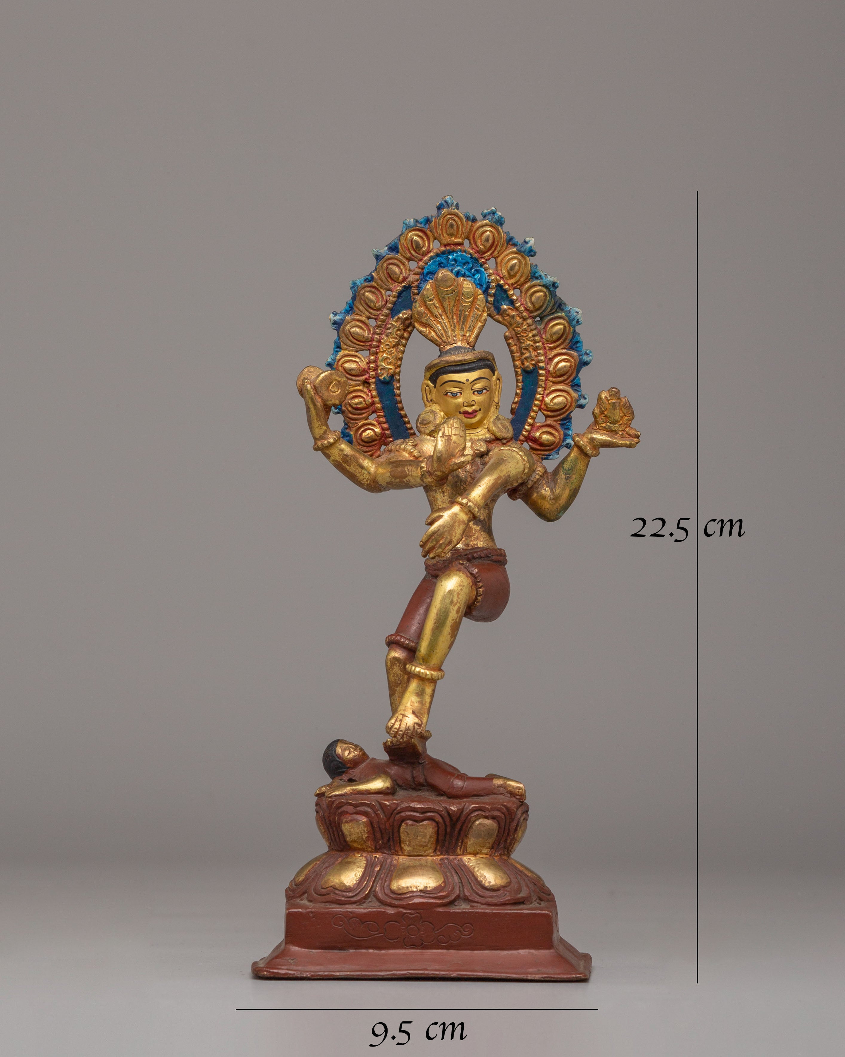 Traditional Nataraj Deity Statue | Handcrafted Copper Body with Gold Plating