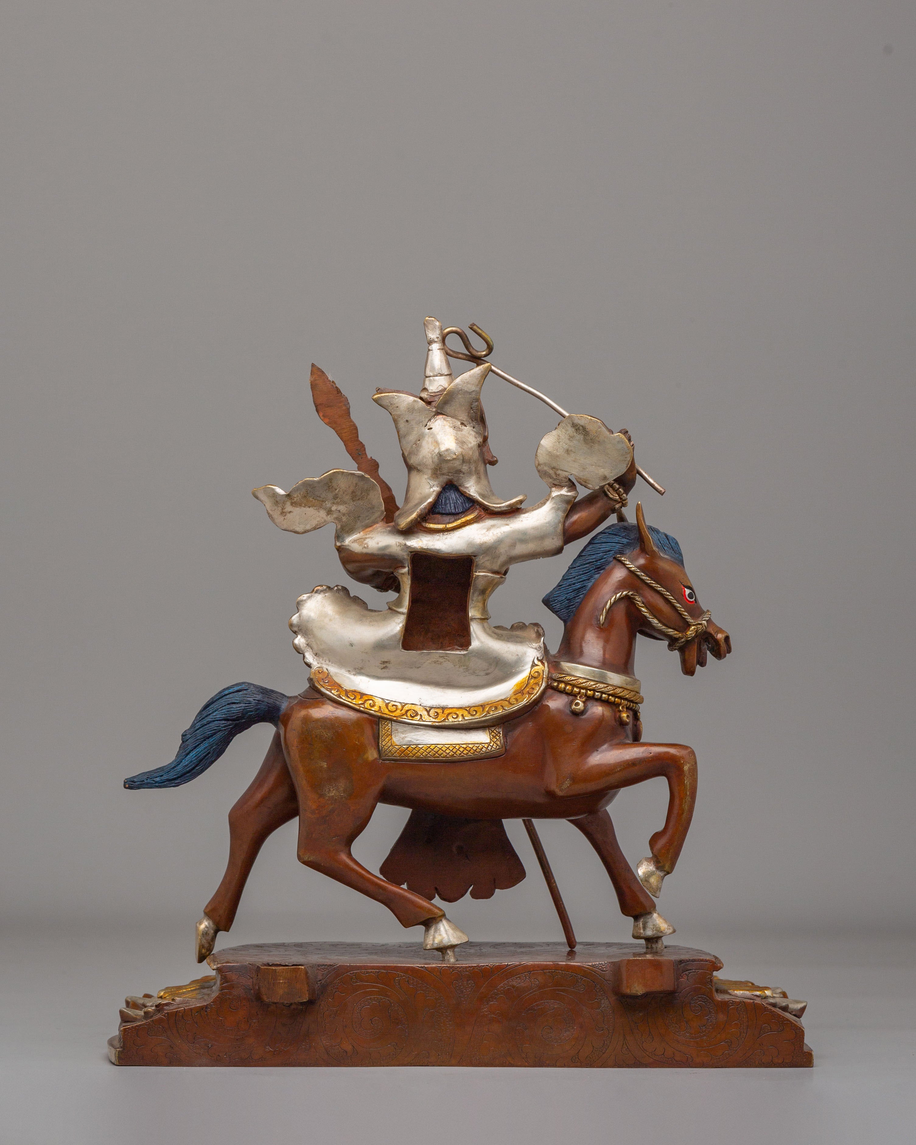 Vajrayana Protector King Gesar Statue | Sacred Tibetan Deity Sculpture