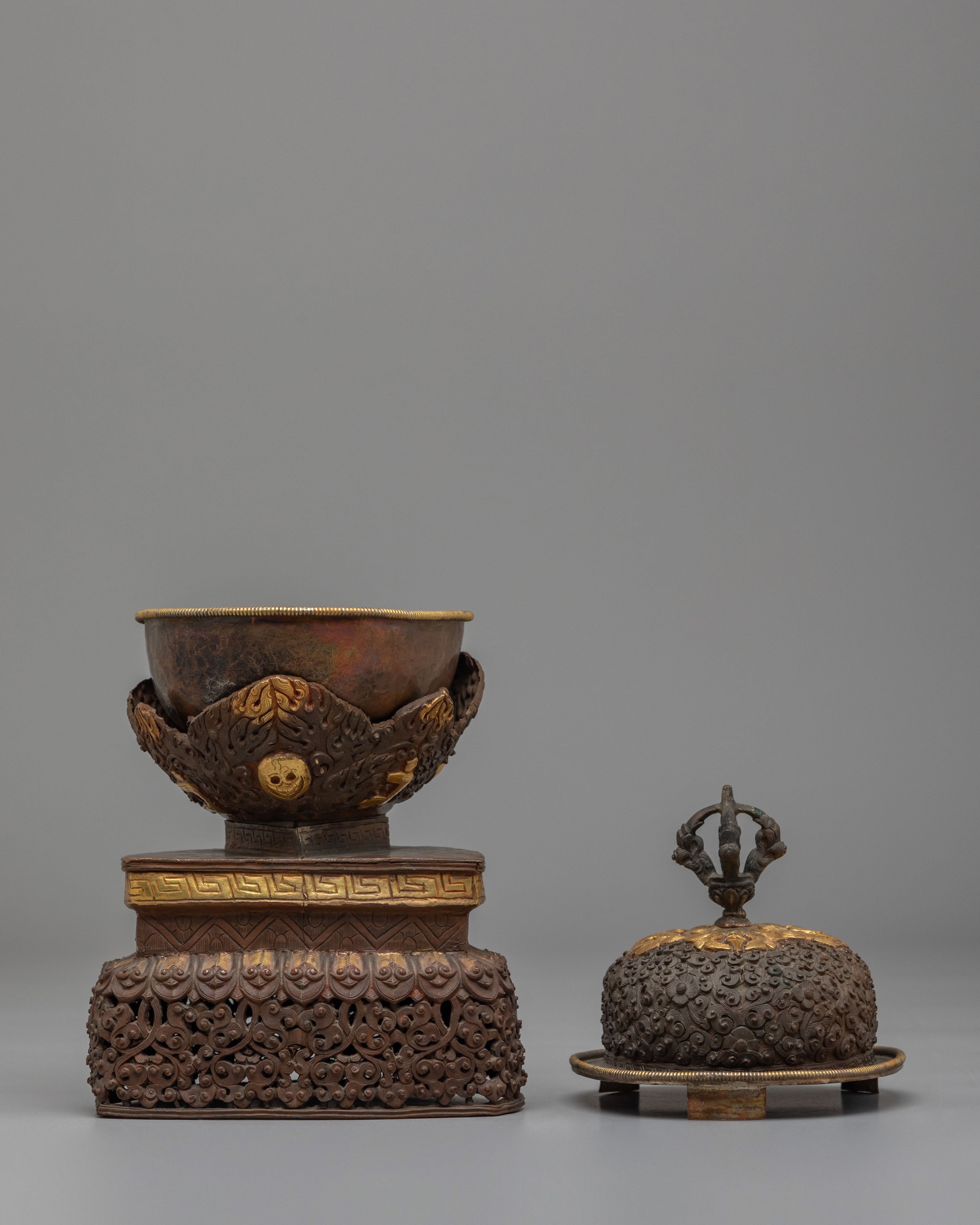 Sacred Buddhist Kapala Cup | Tibetan Skull Ritual Vessel for Tantric Offerings