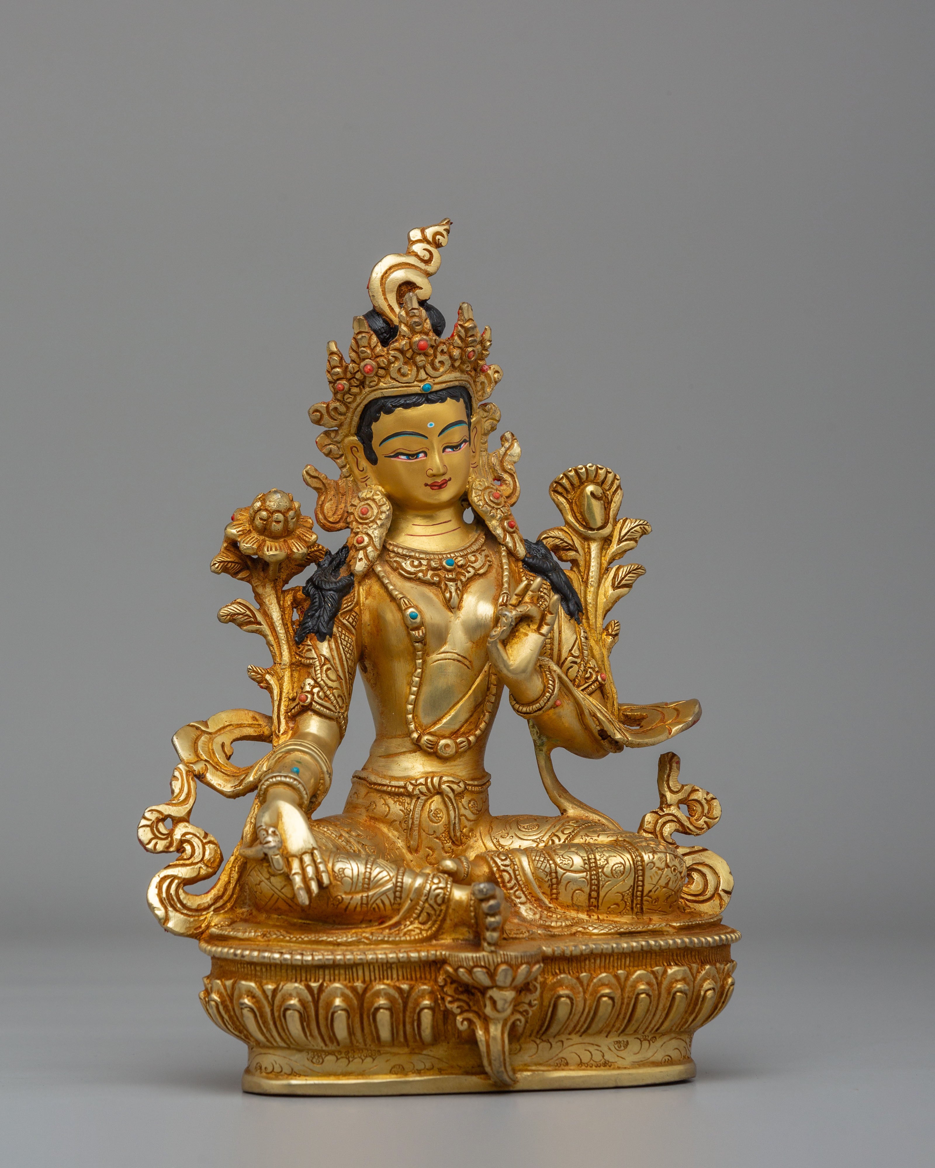 Himalayan Green Tara Statue for Altar | Symbol of Compassion & Protection