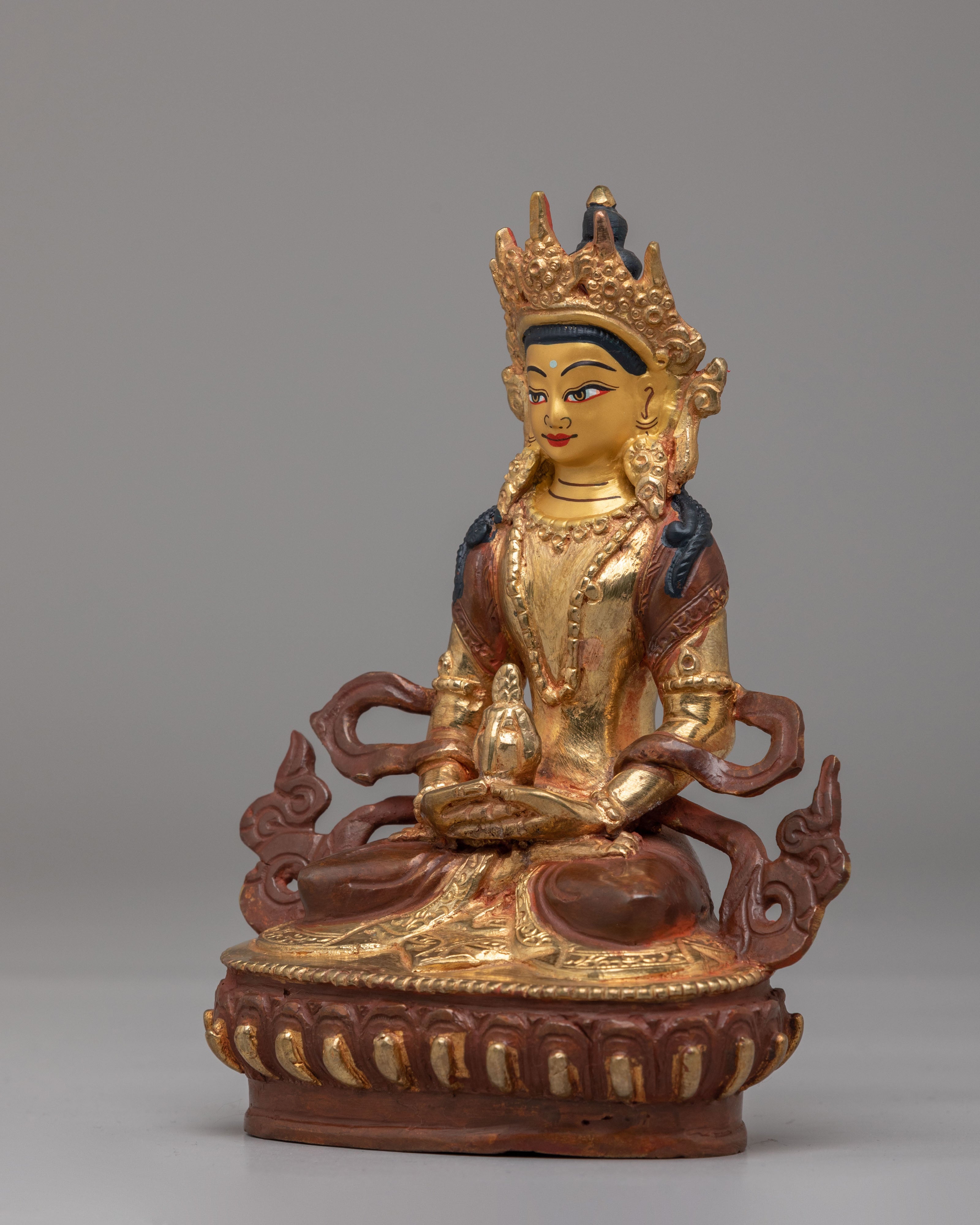 Sacred Amitayus Sculpture For Wisdom | Handcrafted Tibetan Art
