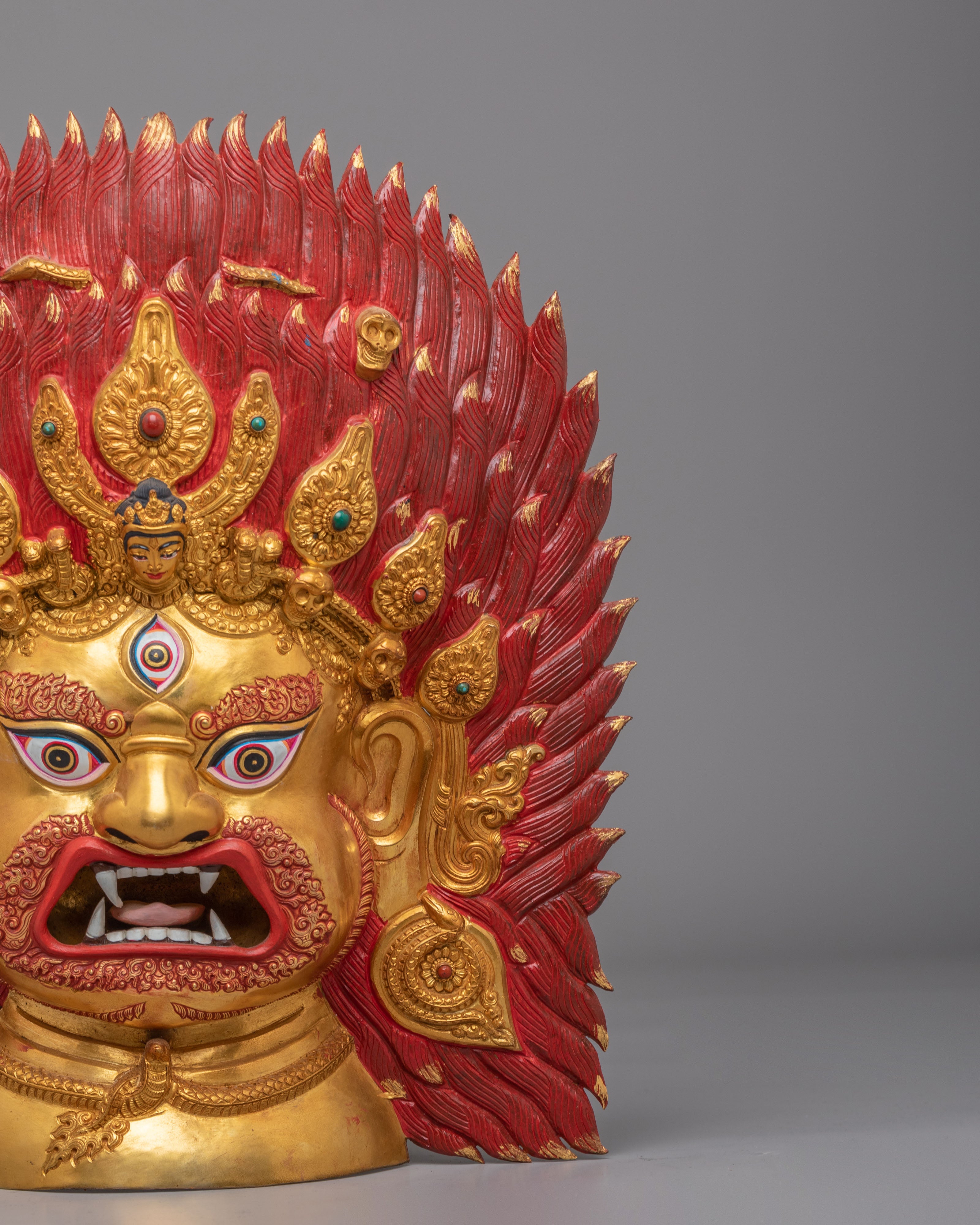 Dharmapala Mahakala Wall Hanging | Gold Plated Mahakala Wall Art
