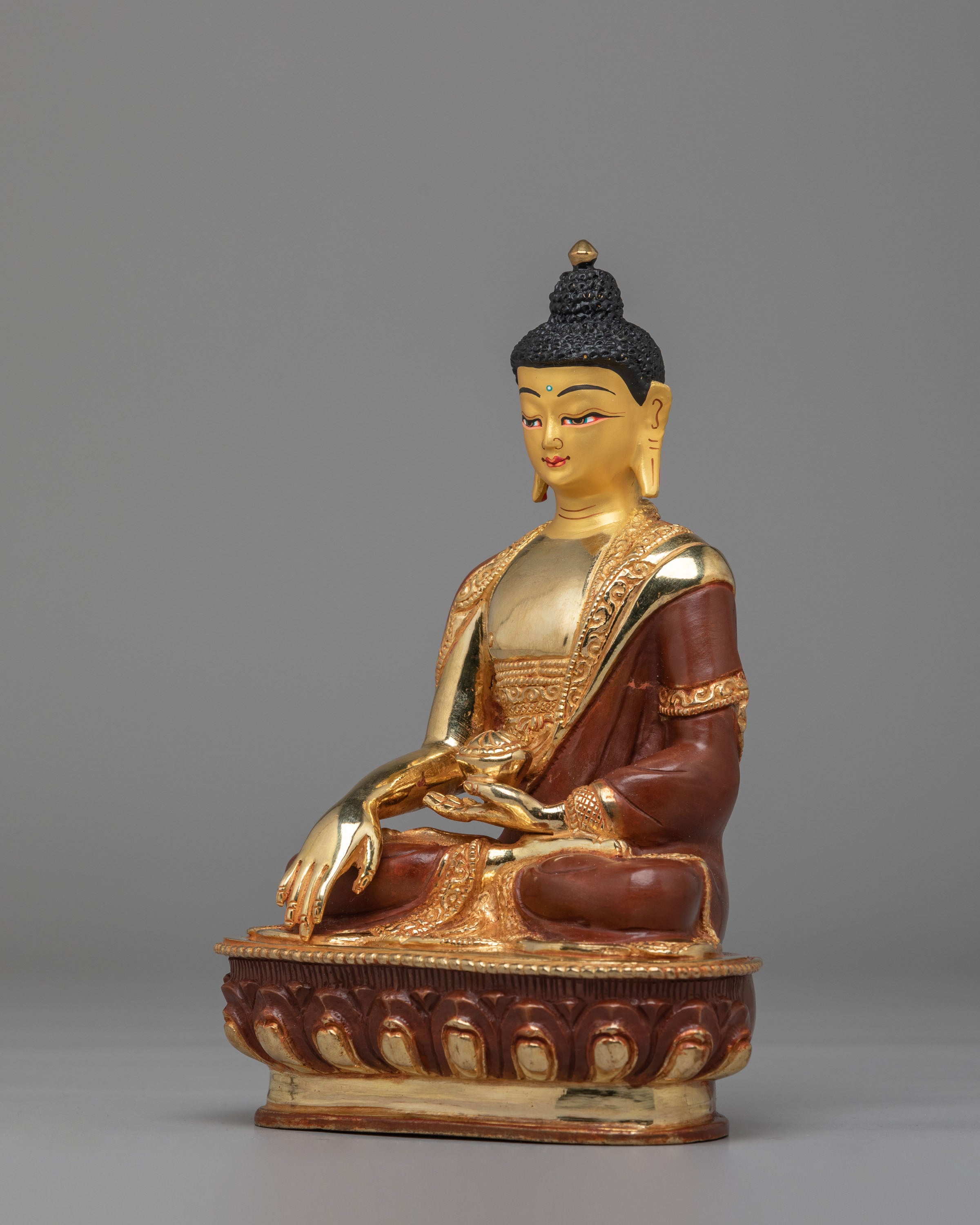 Divine Shakyamuni Buddha Sculpture | Handcrafted Copper Statue