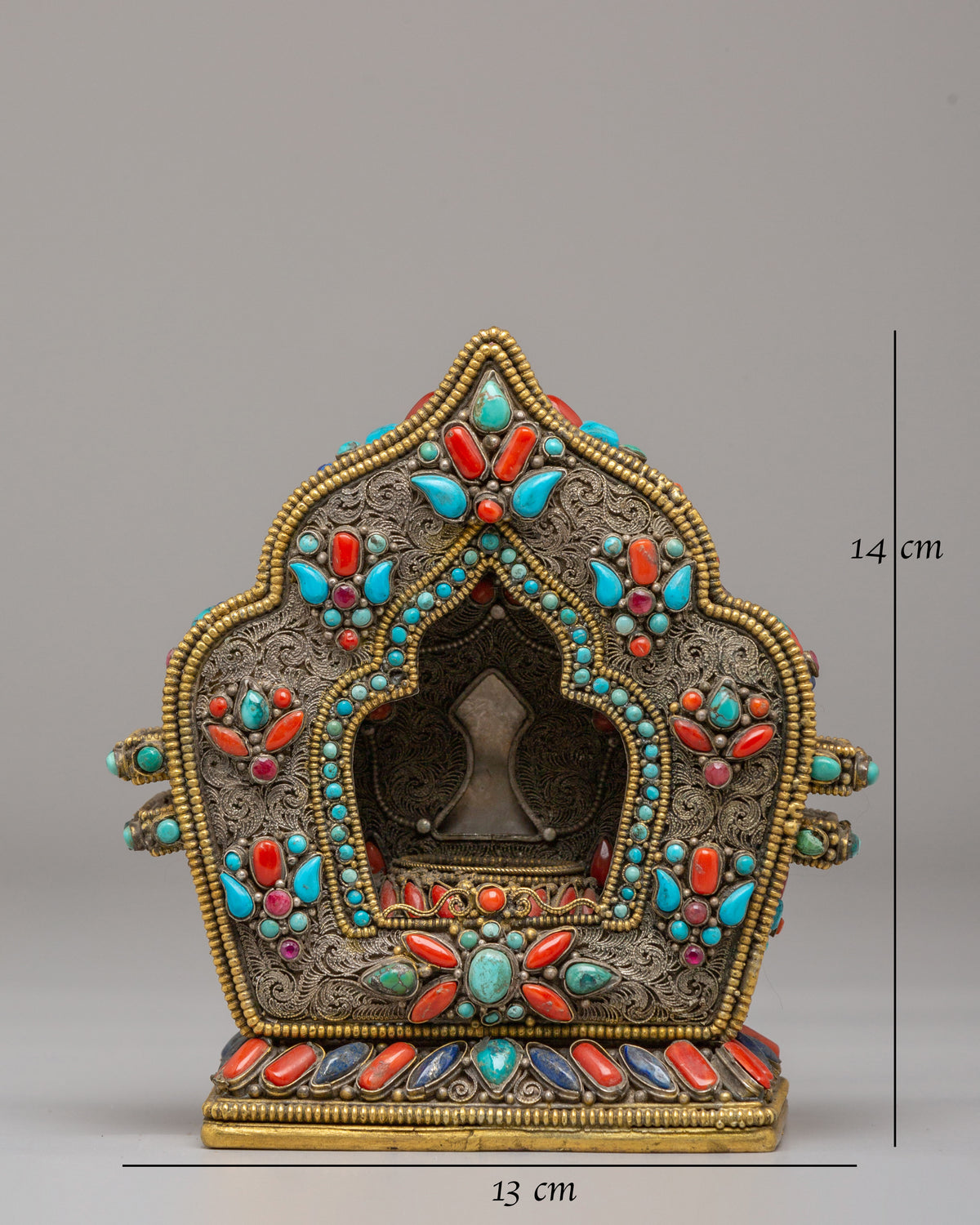 Sacred Buddhist Shrine Ghau Box | Tibetan Ritual Treasure Box
