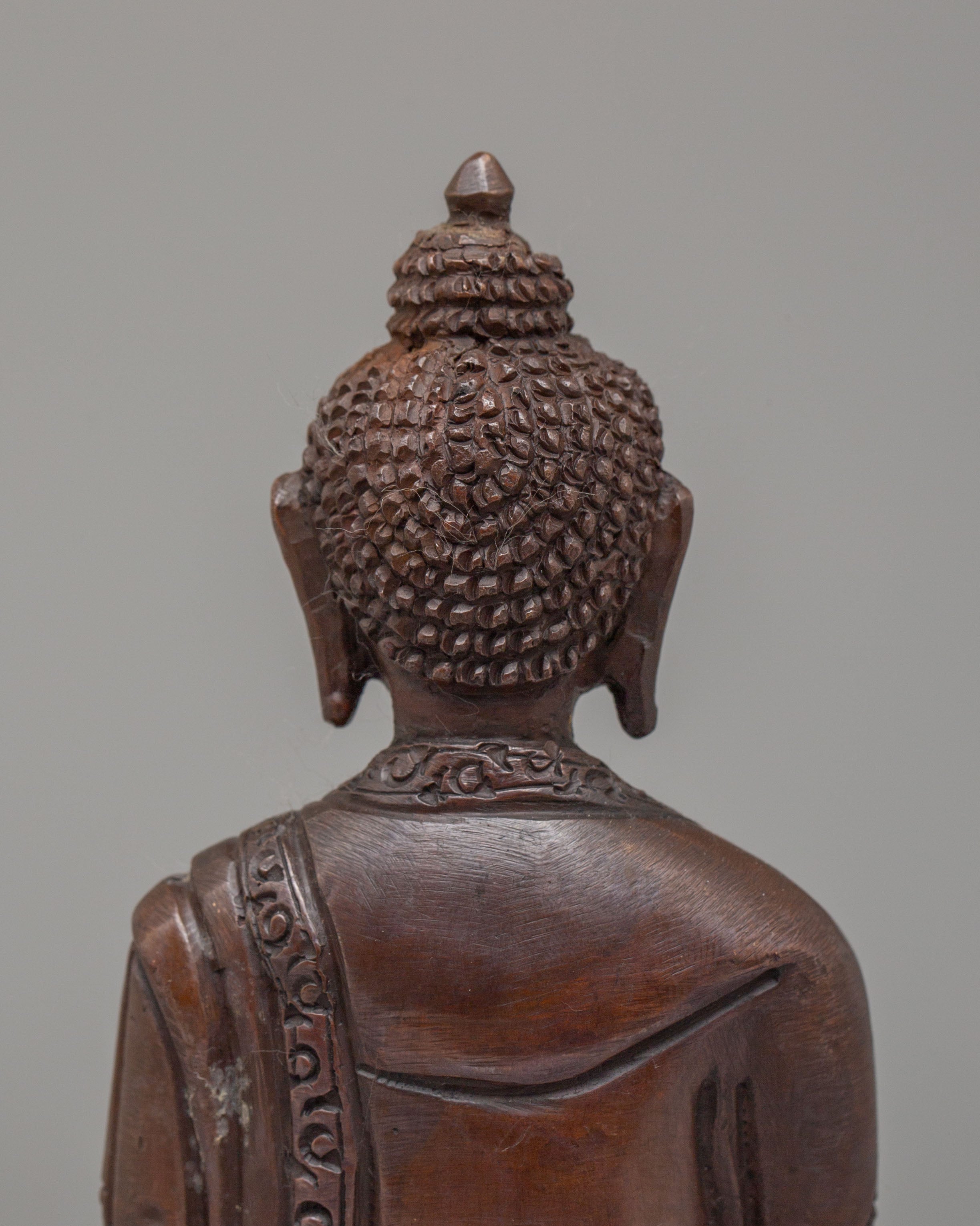 Sacred Amitabha Buddha Altar Statue | Oxidized Copper Buddhist Sculpture