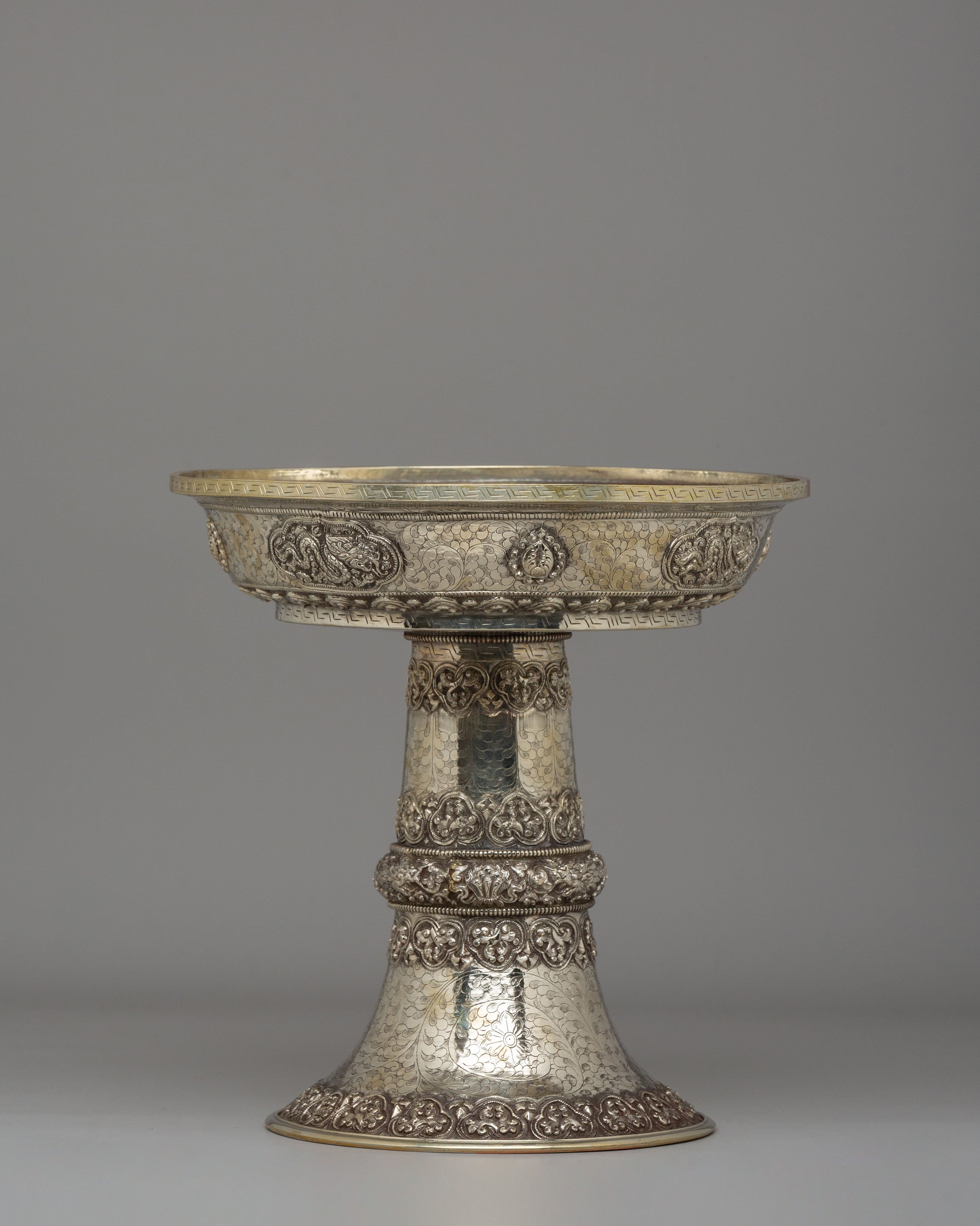 Silver Offering Plate | Handcrafted Ritual Plate for Puja