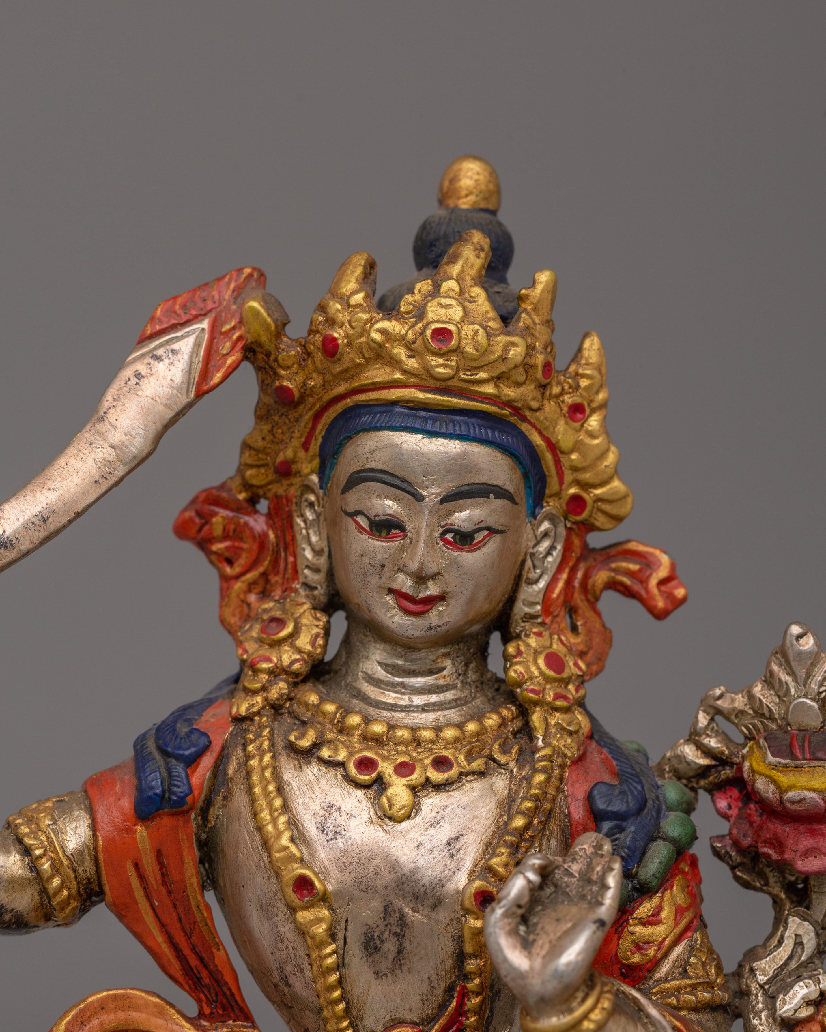 Sacred Handmade Manjushri Statue | Traditional Buddhist Artwork