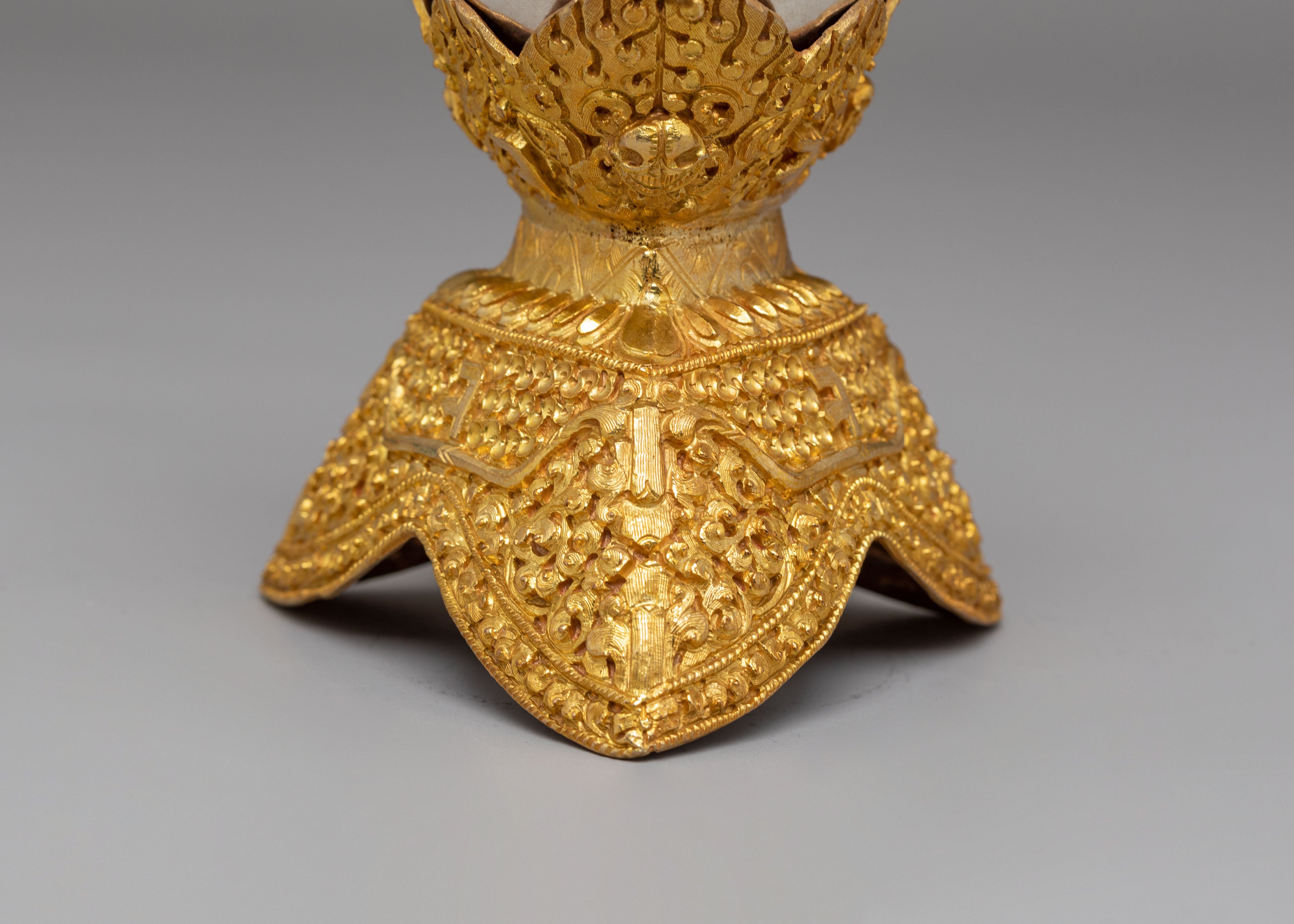 Spiritual Handcrafted Ritual Kapala Set | Gold & Silver Plated Tibetan Vessels