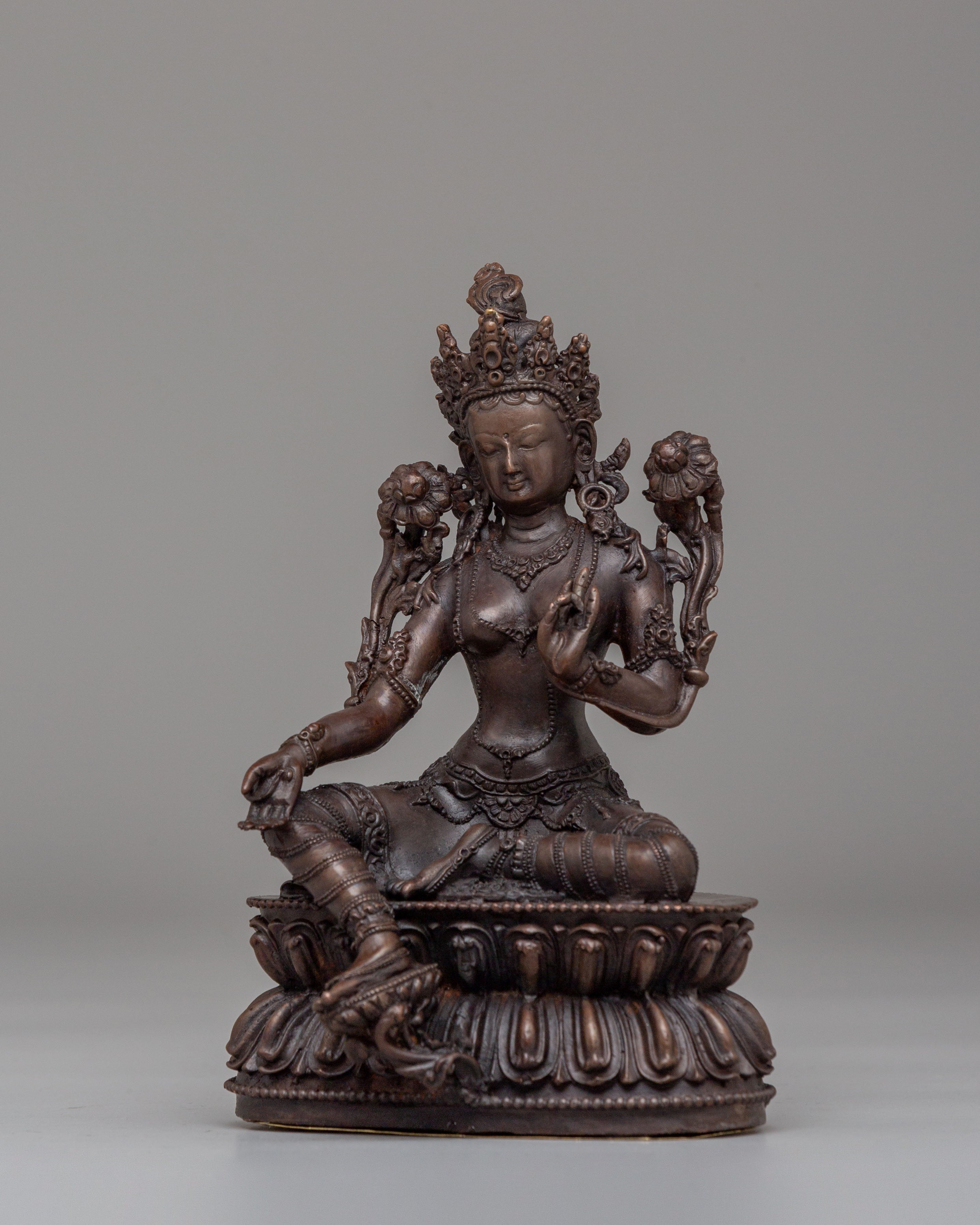 Spiritual Green Tara Altar Statue | Tibetan Buddhist Deity