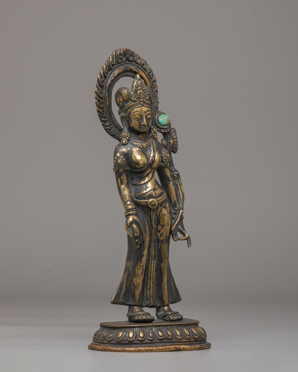 Standing Green Tara Statue for Altar | Tibetan Deity of Compassion