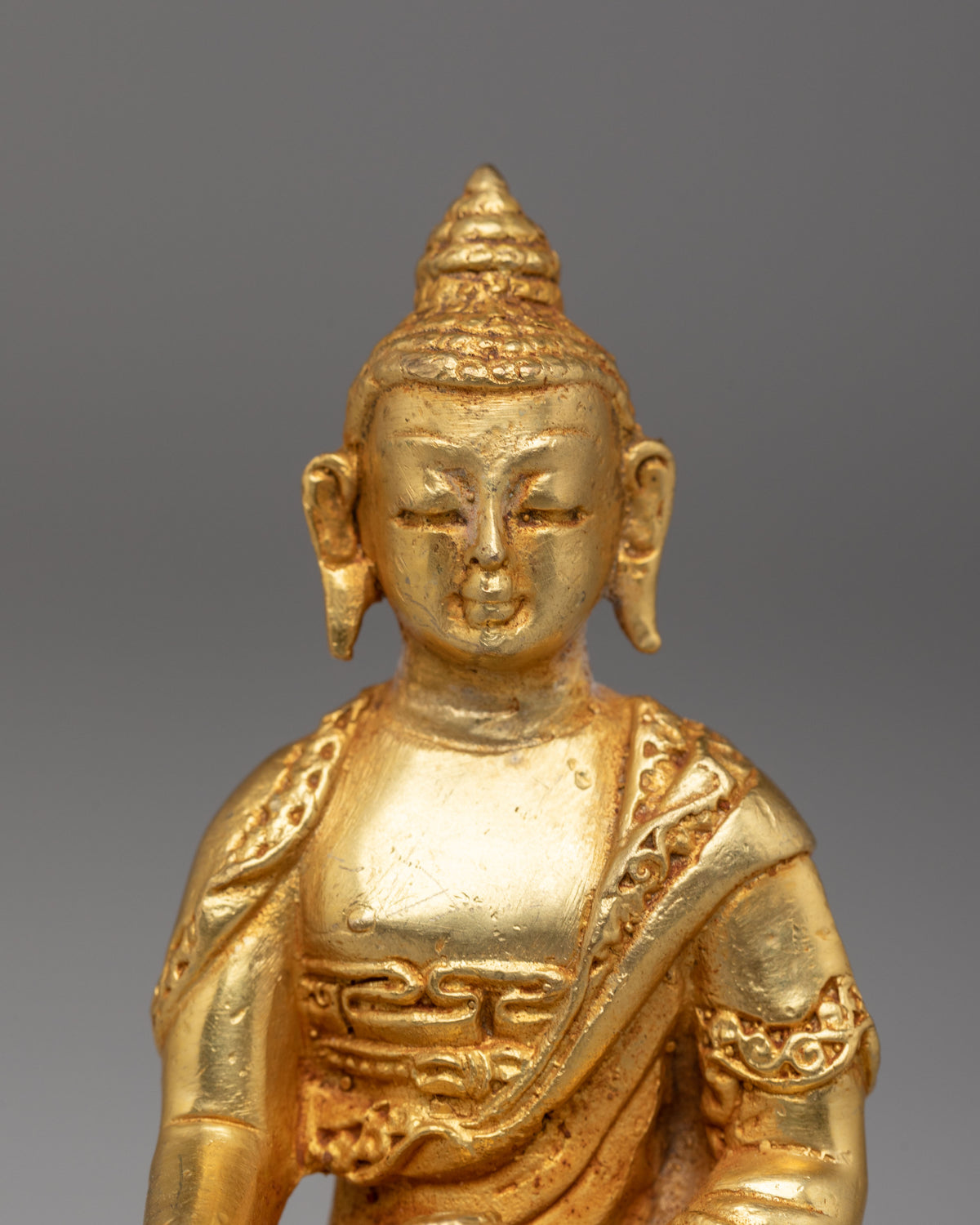 Spiritual Shakyamuni Buddha Deity Statue | Gold Plated Buddhist Altar Decor