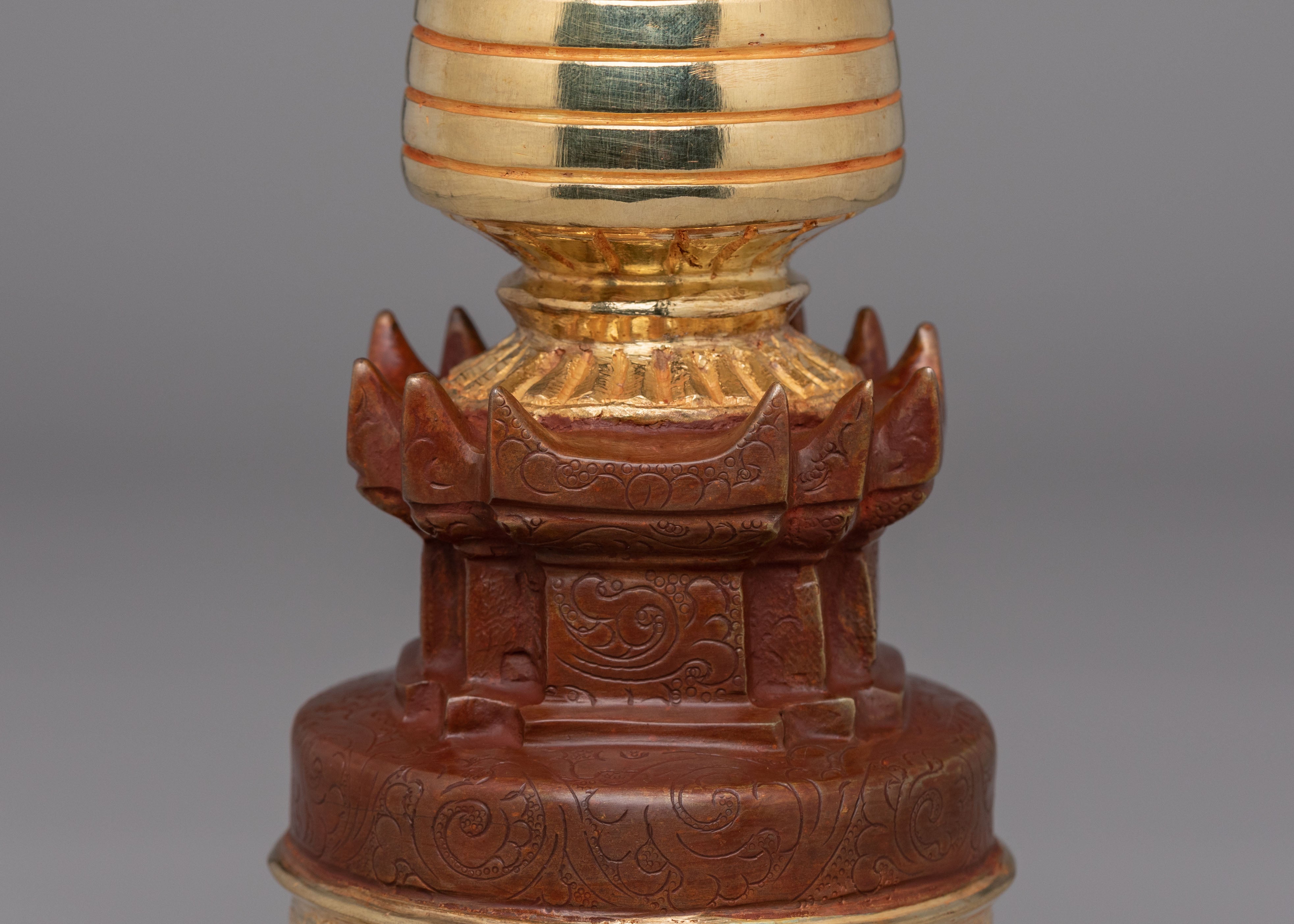 Handmade Kadampa Stupa | Buddhist Copper Stupa for Altar