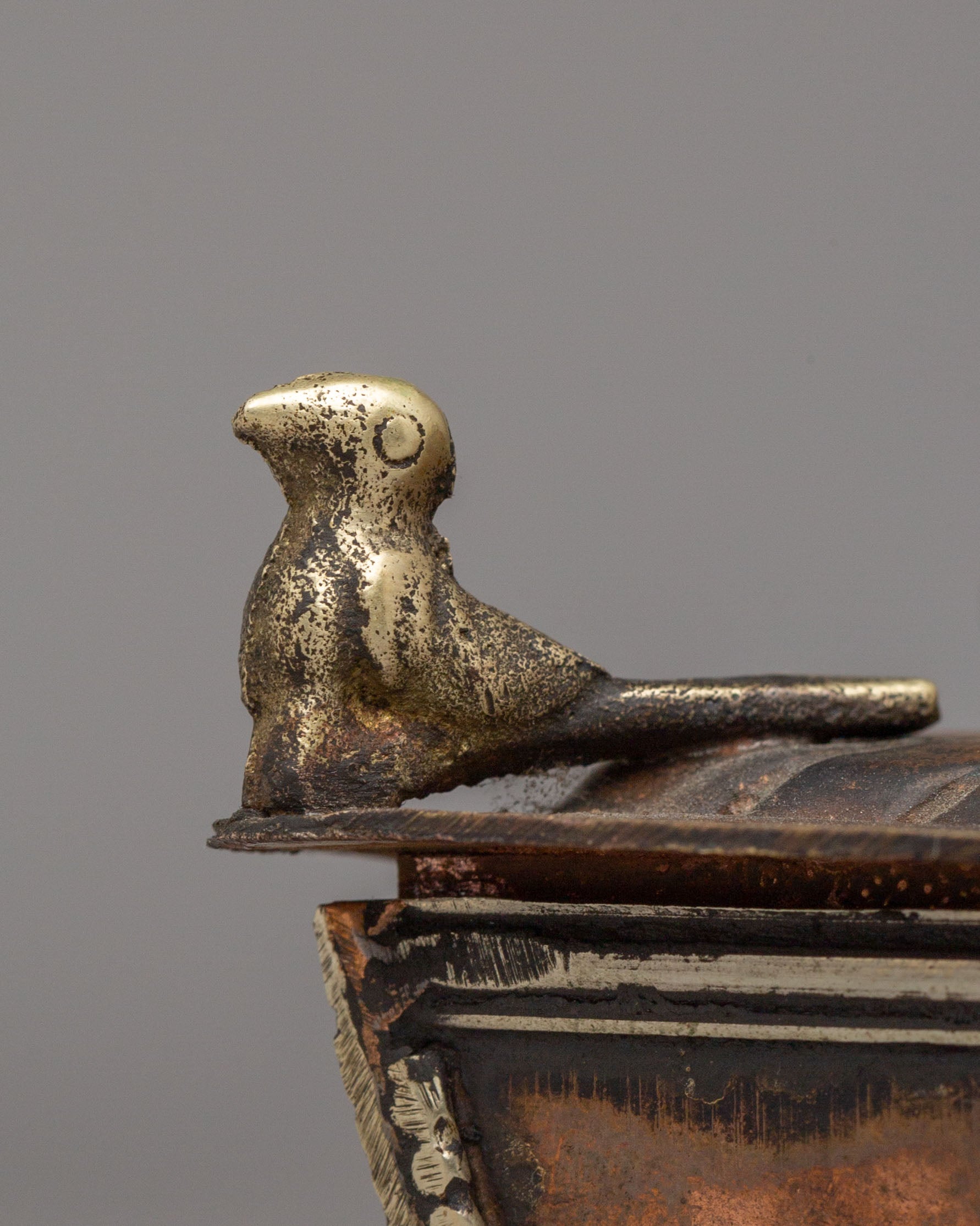 Handmade Buddhist Incense Burner | Copper Body with Electro Gold Plating