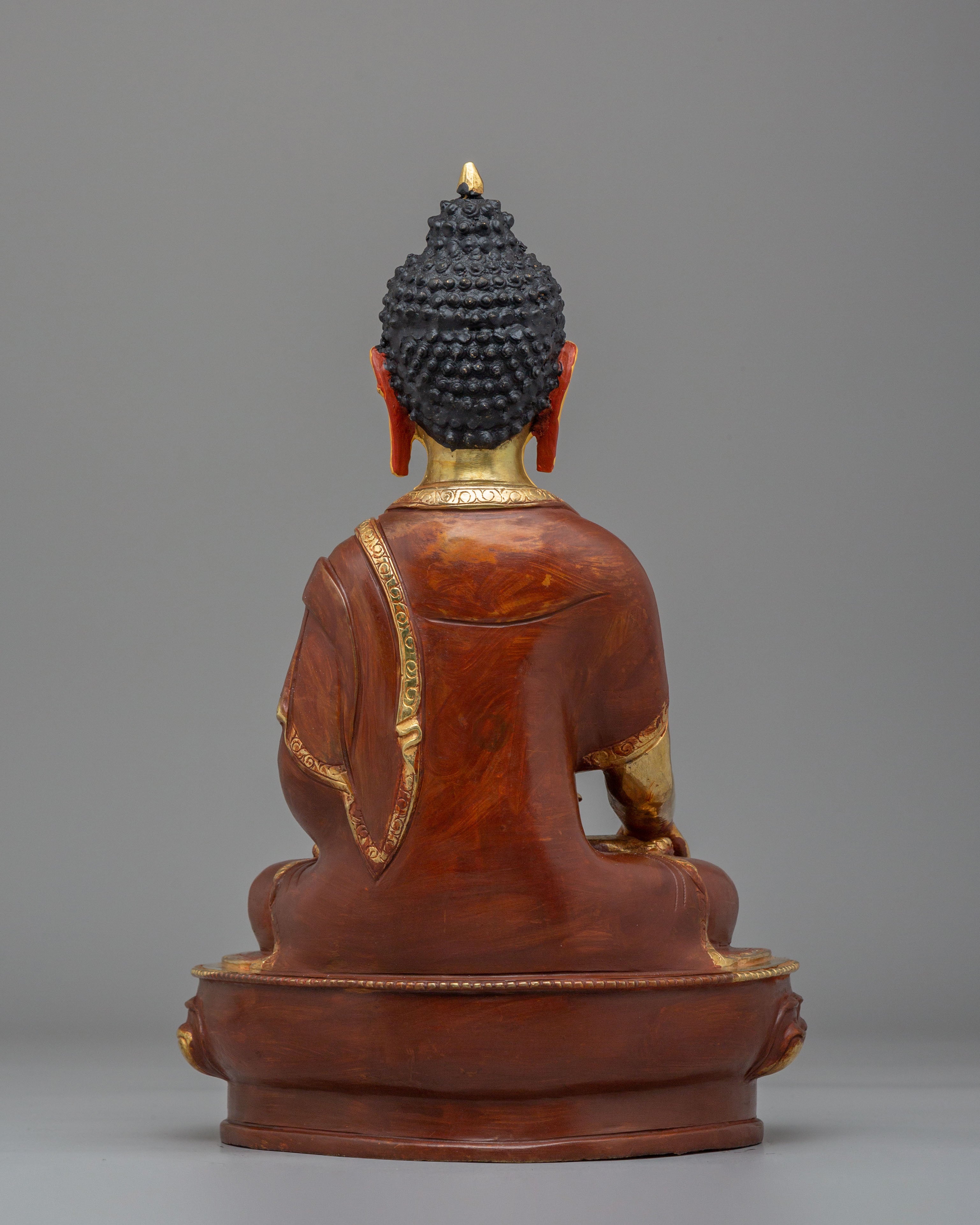 Sacred Tibetan Shakyamuni Buddha Sculpture | Gold Plated Meditation Altar Decor
