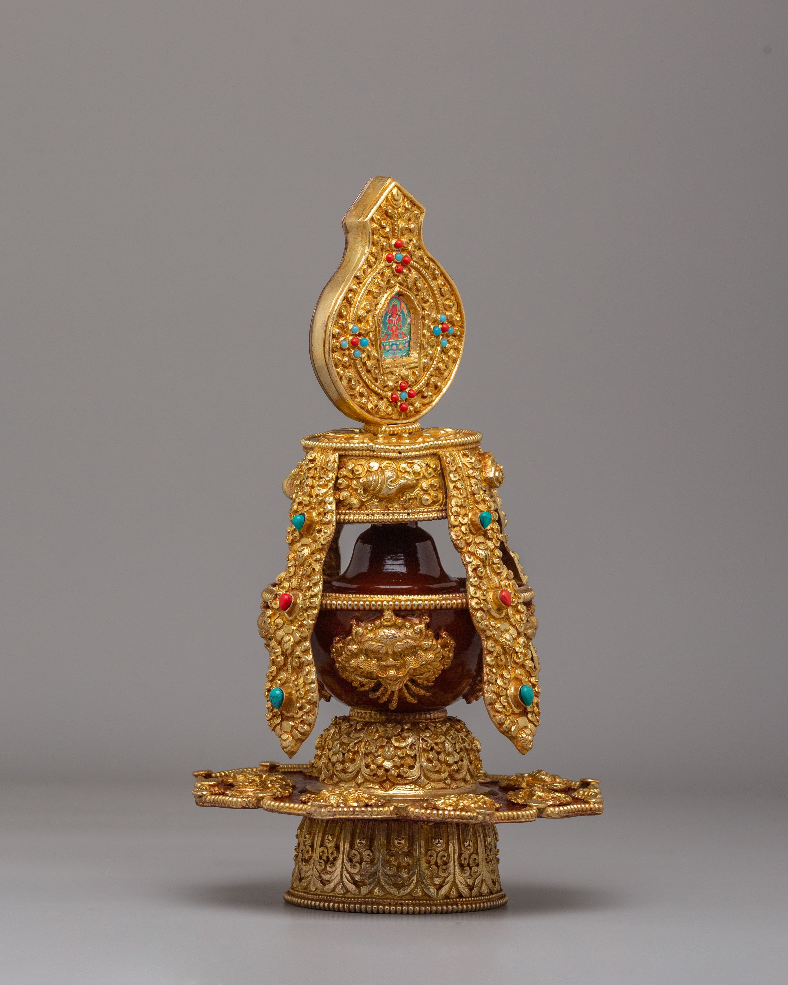 Sacred Long Life Vase for Ritual | Handcrafted Tibetan Ritual Vase