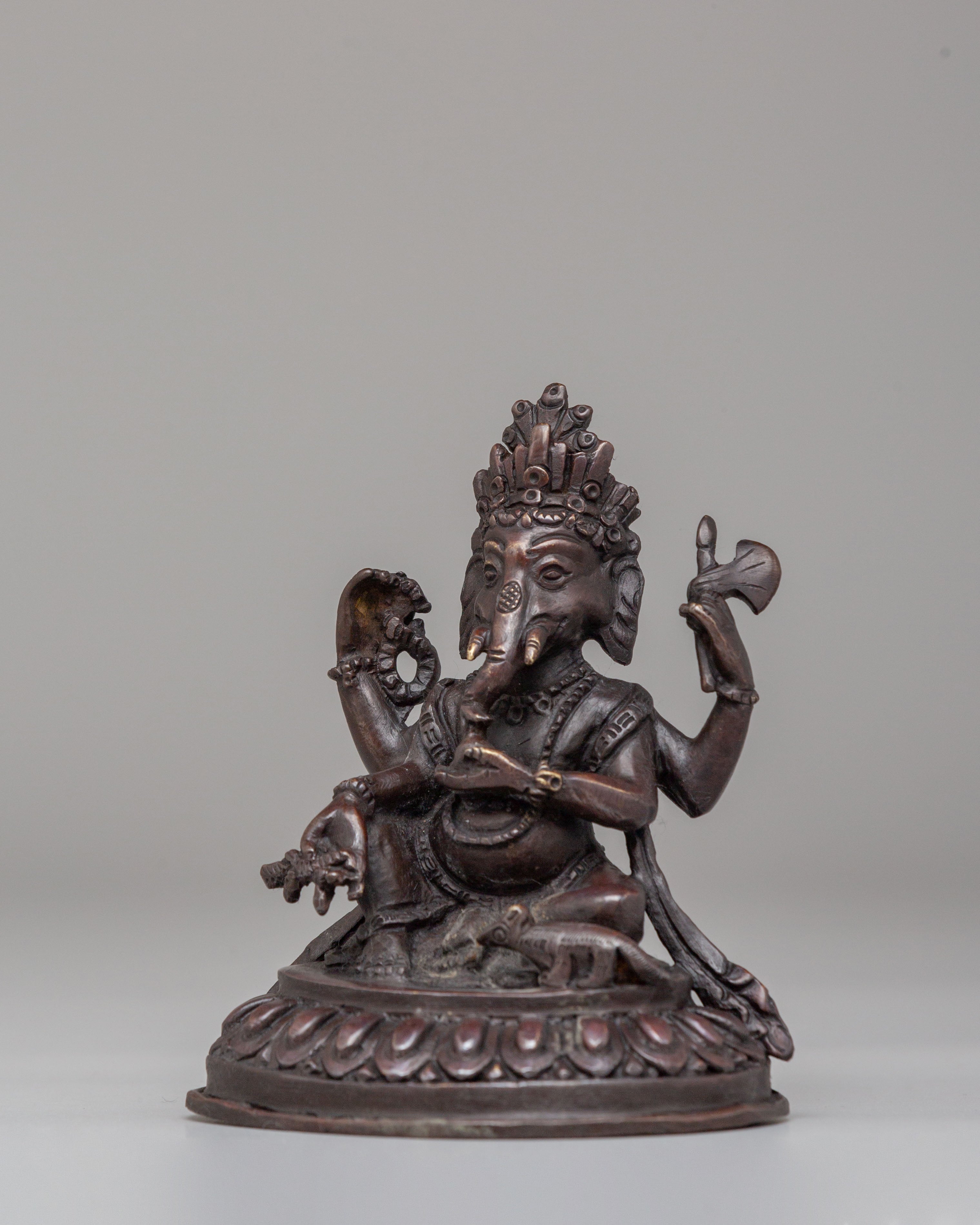 Spiritual Ganesh Deity Statue | Oxidized Copper Ganesha Idol for Meditation