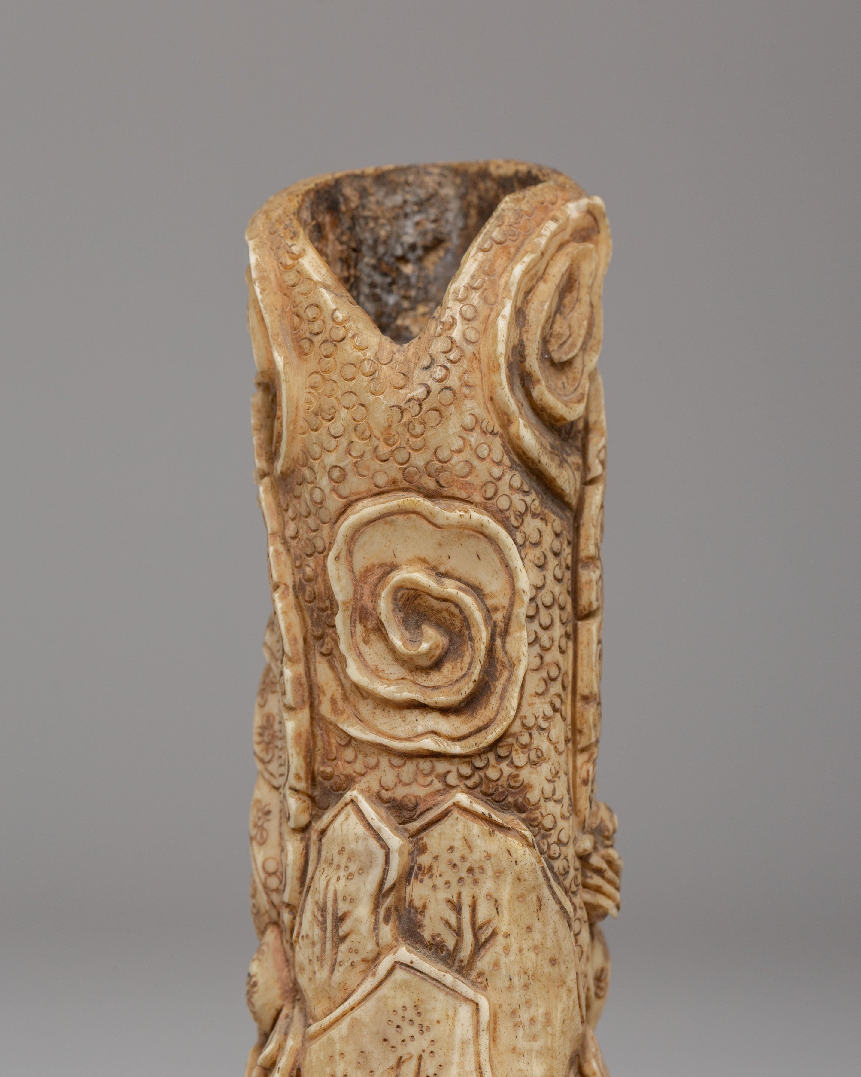 Traditional Guru Rinpoche Bone Sculpture | Spiritual Decor