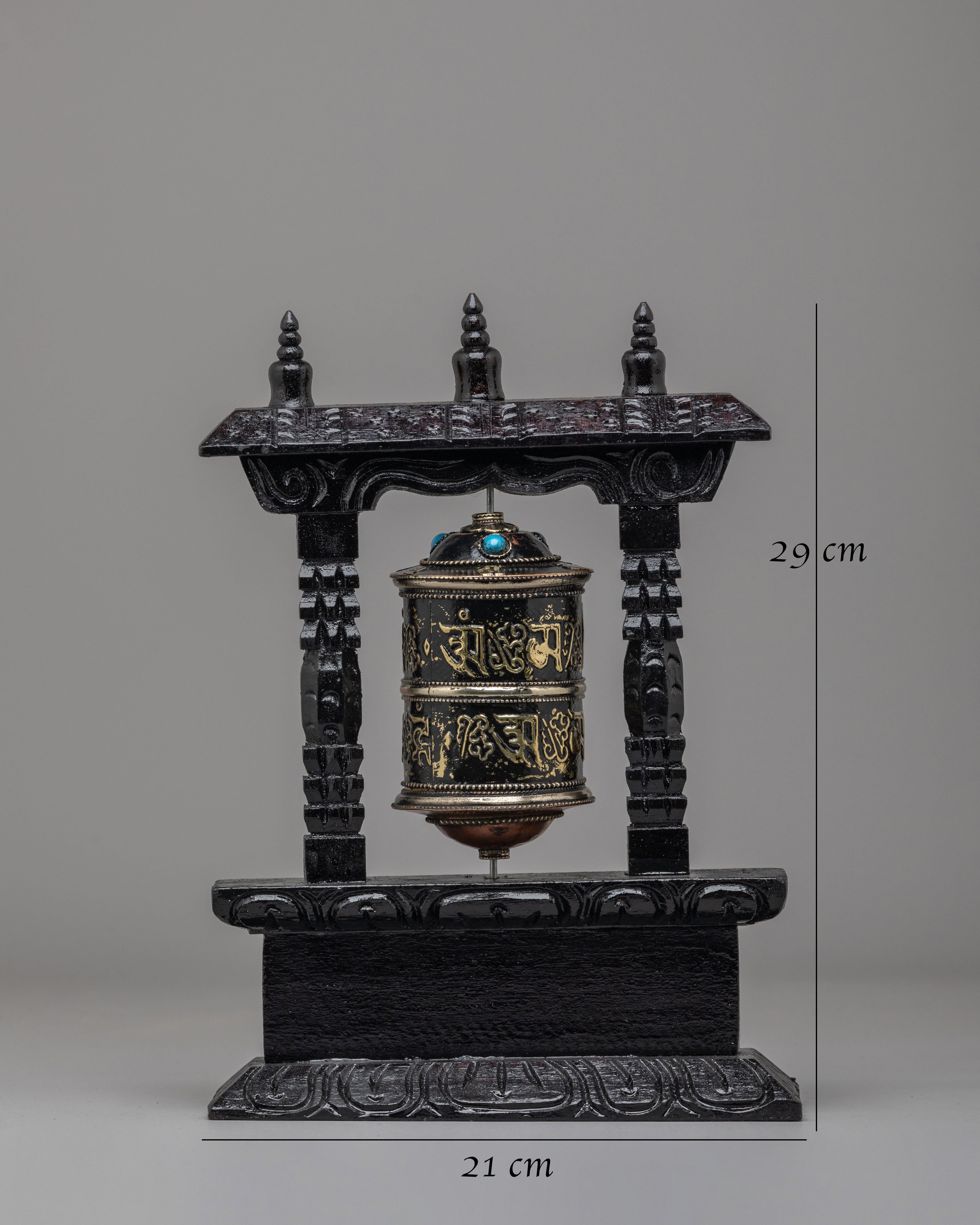 Rotating Tibetan Prayer Wheel for Blessings | Handcrafted Mantra Spinner