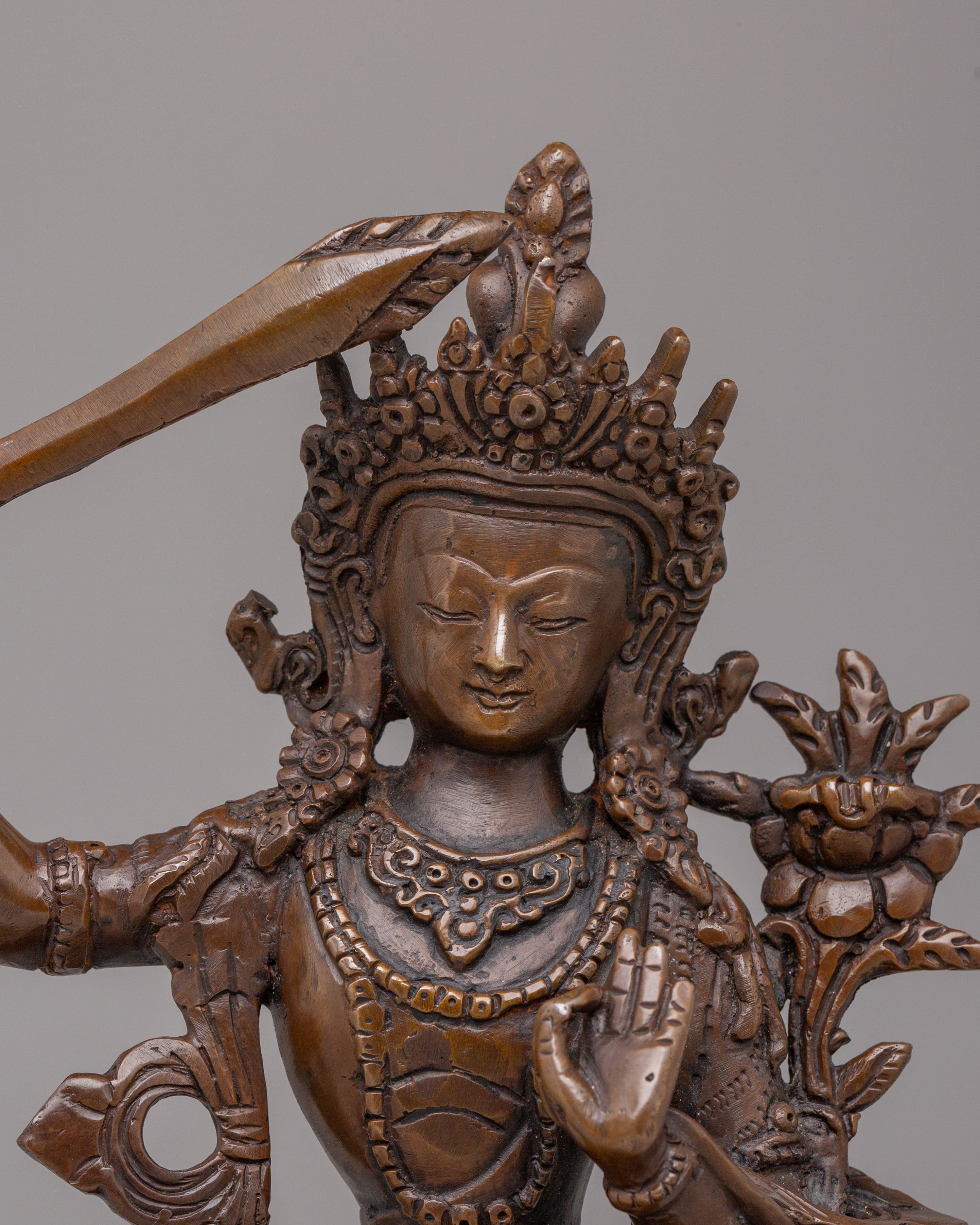 Tibetan Handmade Manjushri Statue | The Bodhisattva of Wisdom