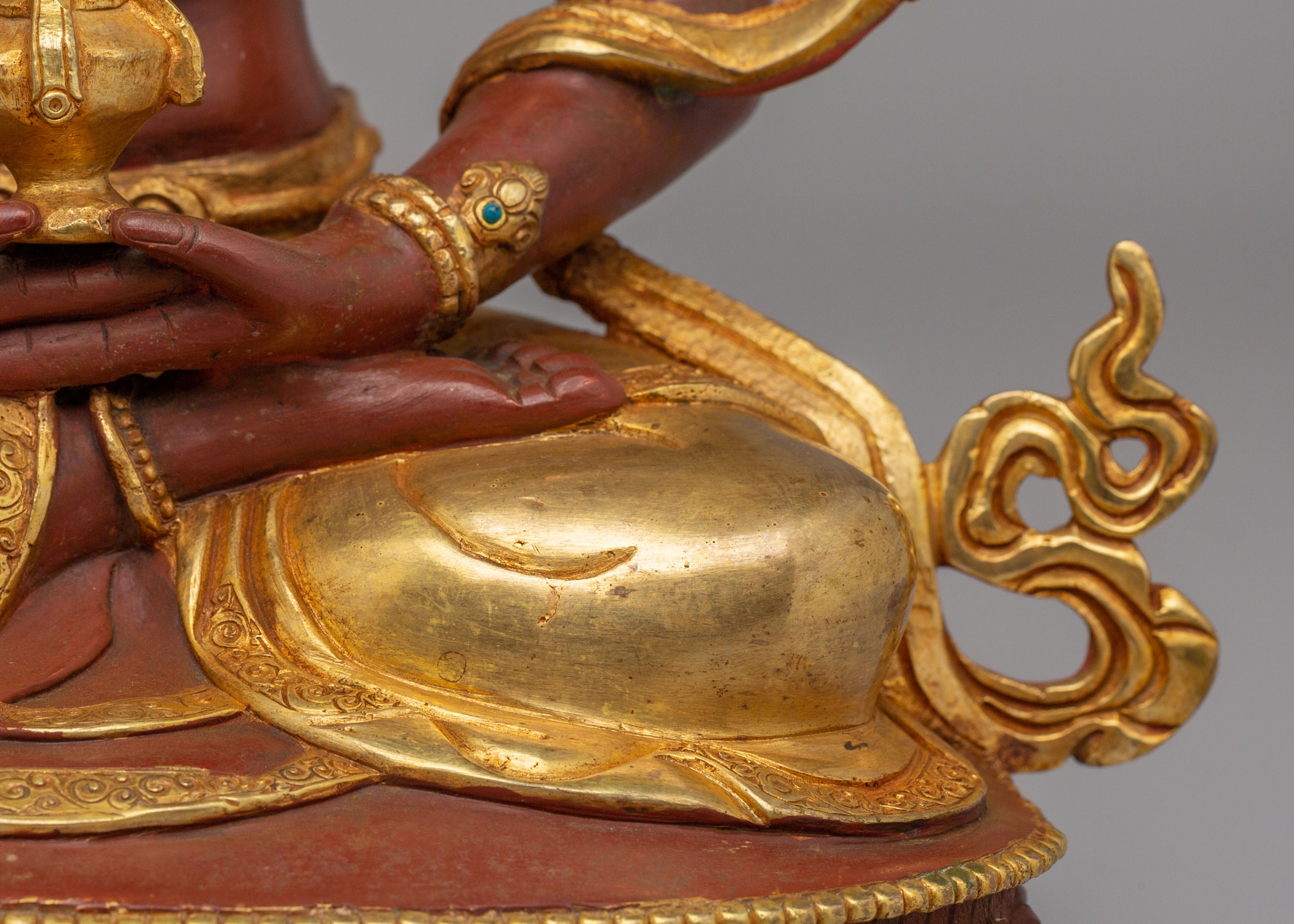 Spiritual Amitayus Buddha Statue | 24K Gold Plated Copper Longevity Sculpture