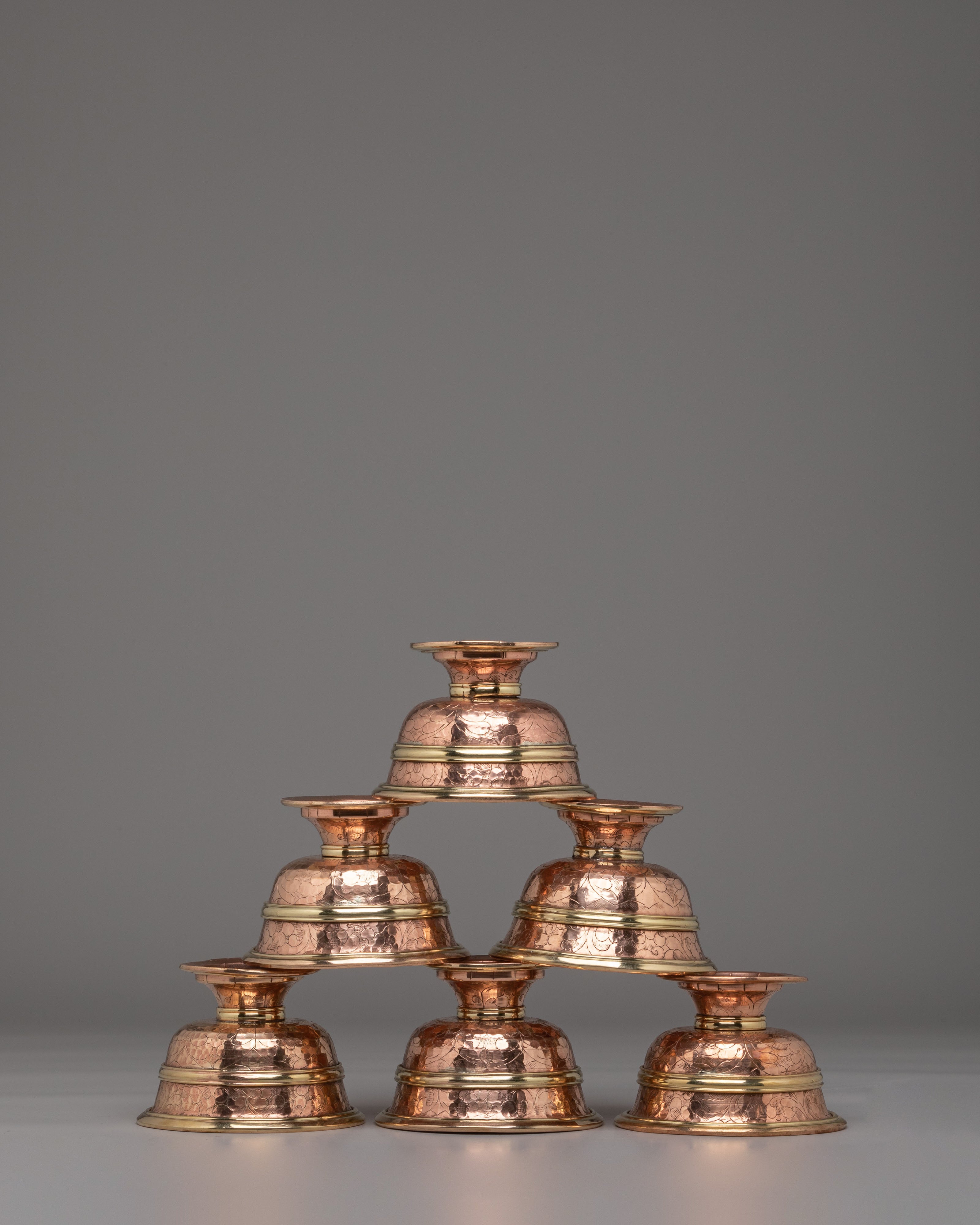 Buddhist Ritual Offering Bowls Set | Sacred Tibetan Buddhist Ceremonial Bowls