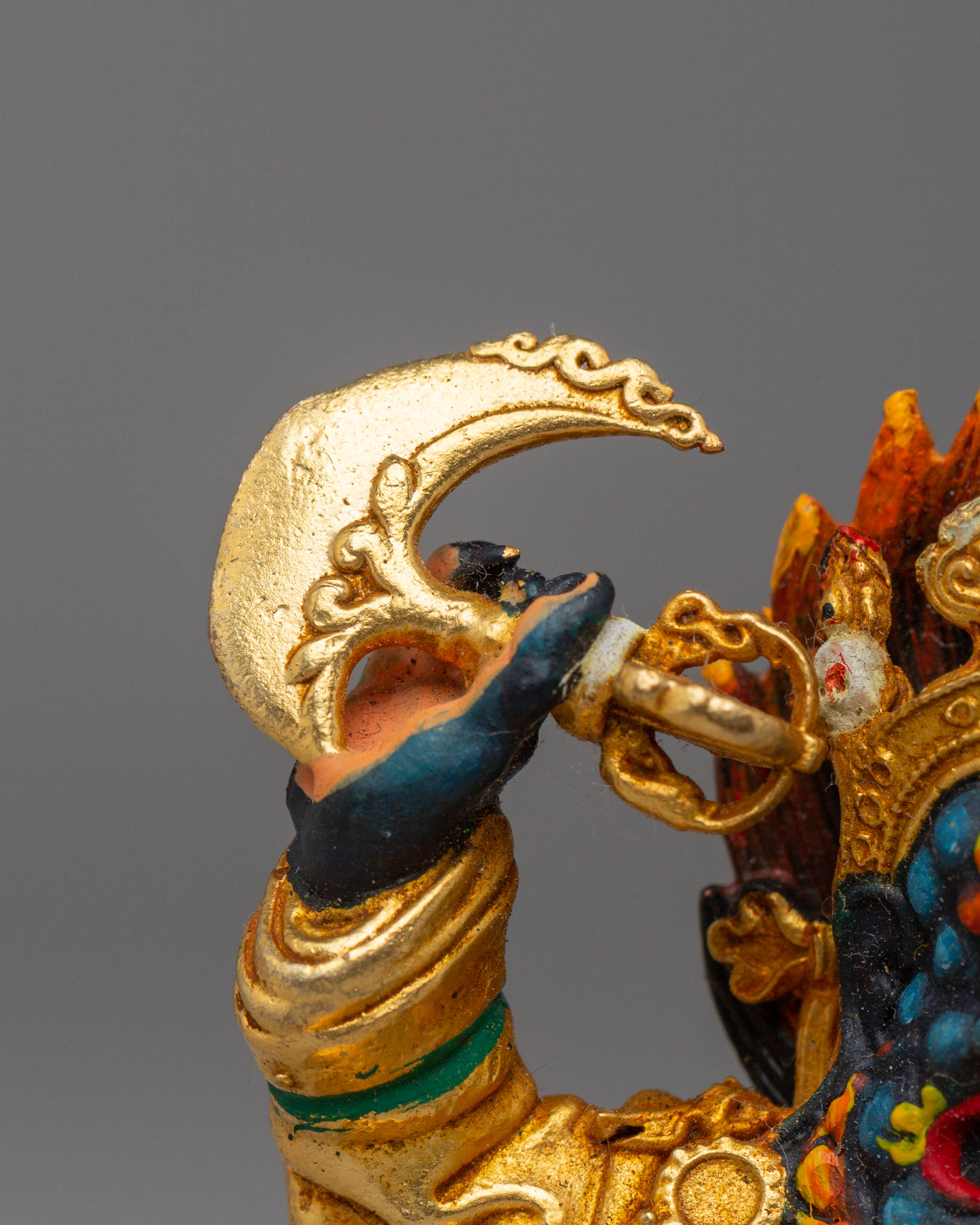 Handcrafted Mahakala Bernagchen Sculpture | Buddhist Shrine Decor