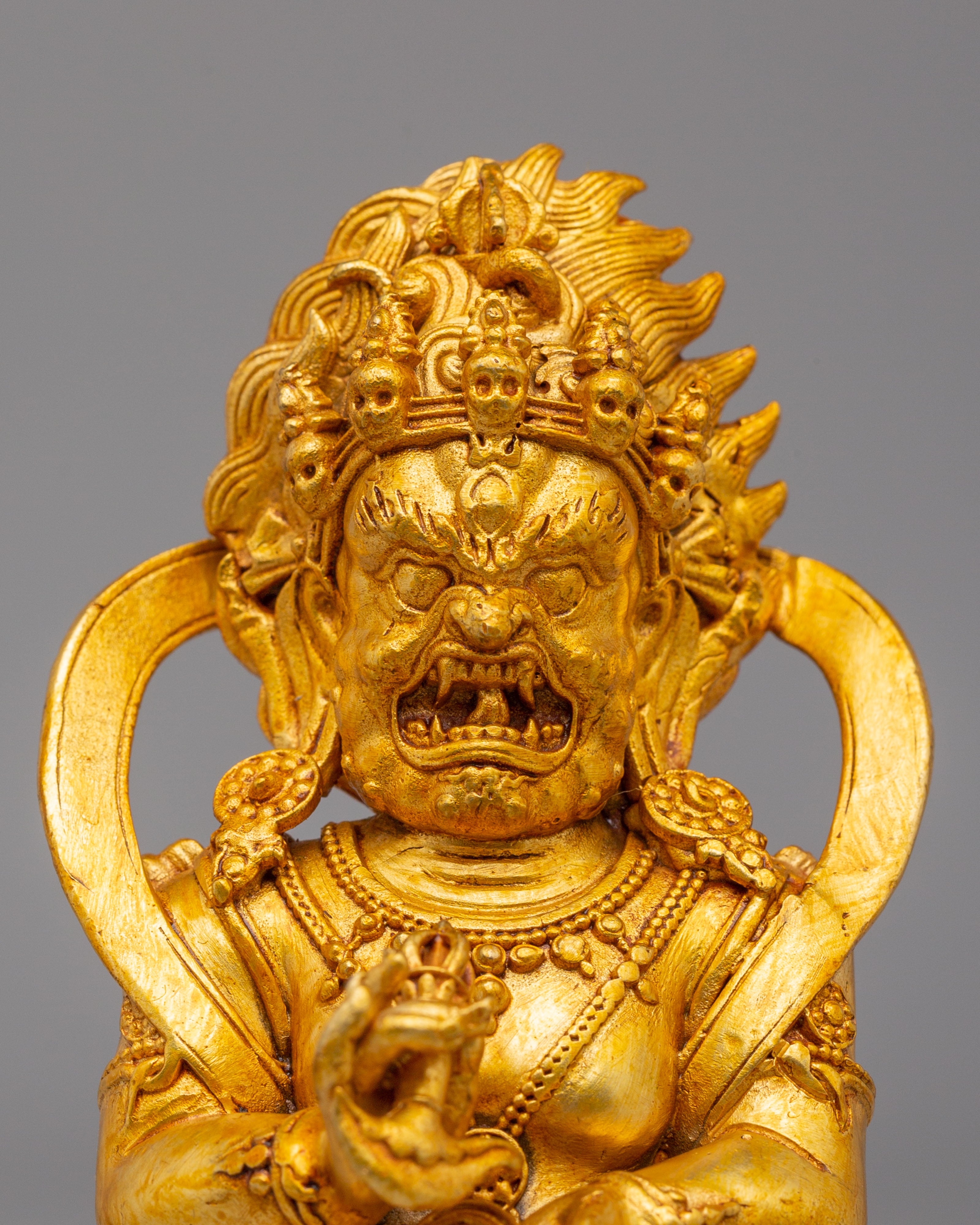 Traditional Buddhist Mahakala Sculpture | Symbol of Power & Protection