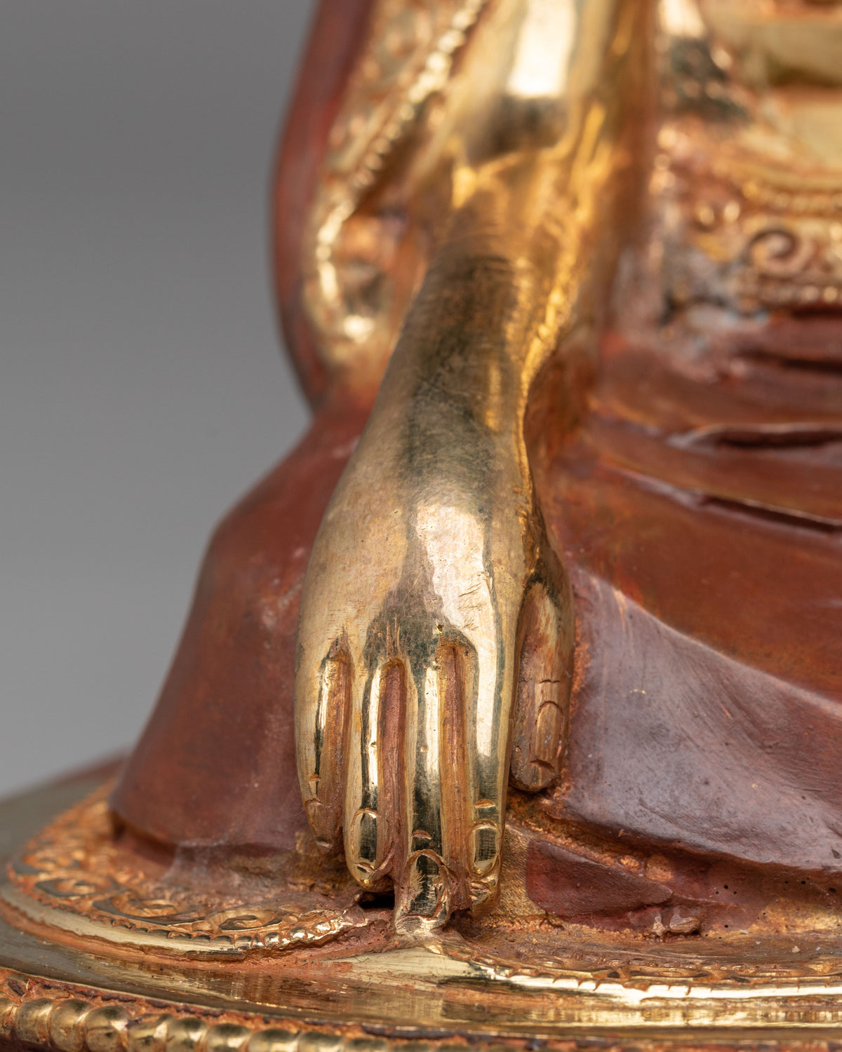 Tibetan Sacred Guru Shapdum Statue | Handcrafted Copper Art