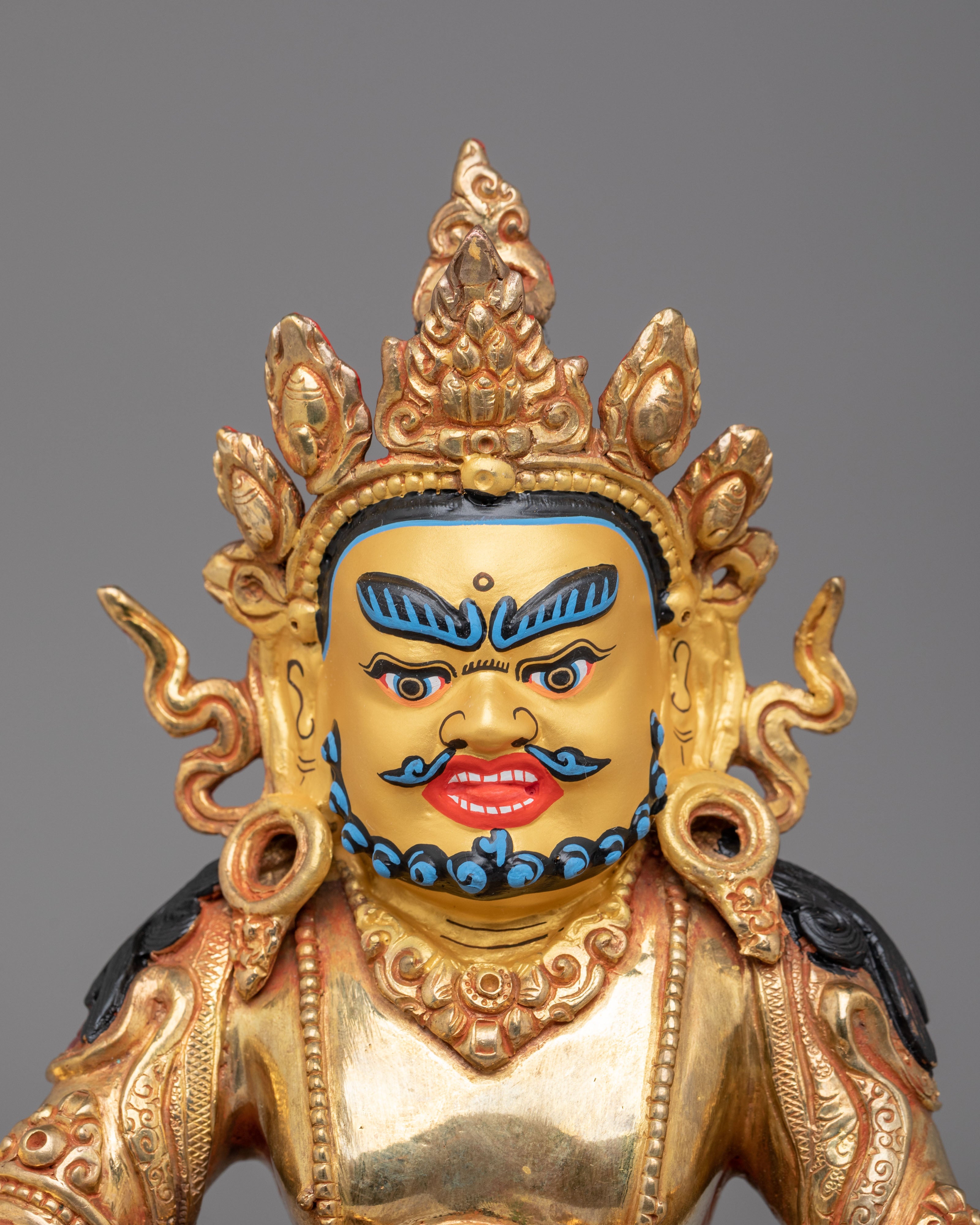 Dzambhala Statue For Home Shrine | Tibetan Wealth Deity Figurine