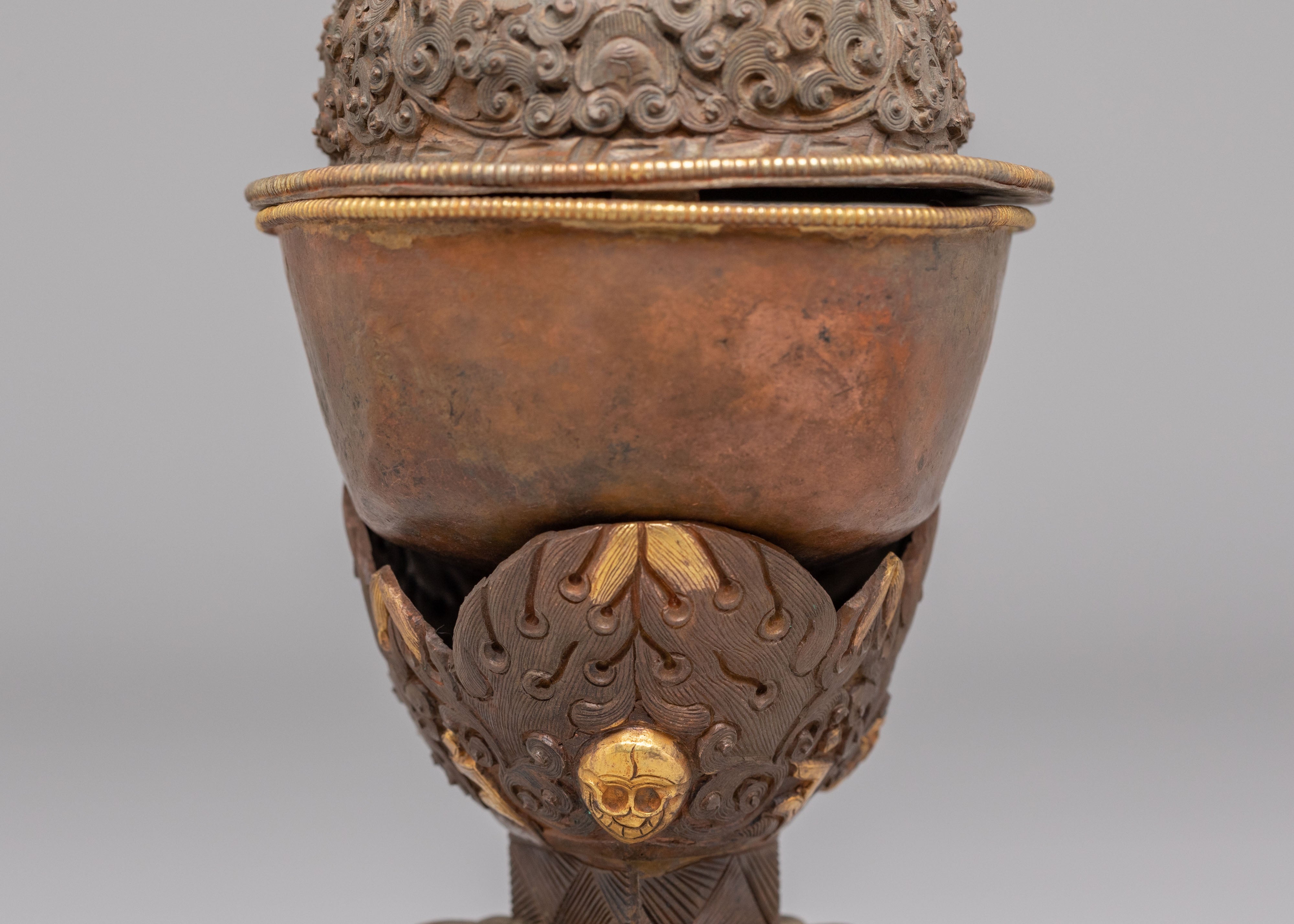 Tibetan Kapala Ritual Cup | Sacred Skull Cup for Altar & Meditation