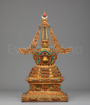 Handcrafted Tibetan Stupa for Ceremonies