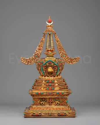 Handcrafted Tibetan Stupa for Ceremonies