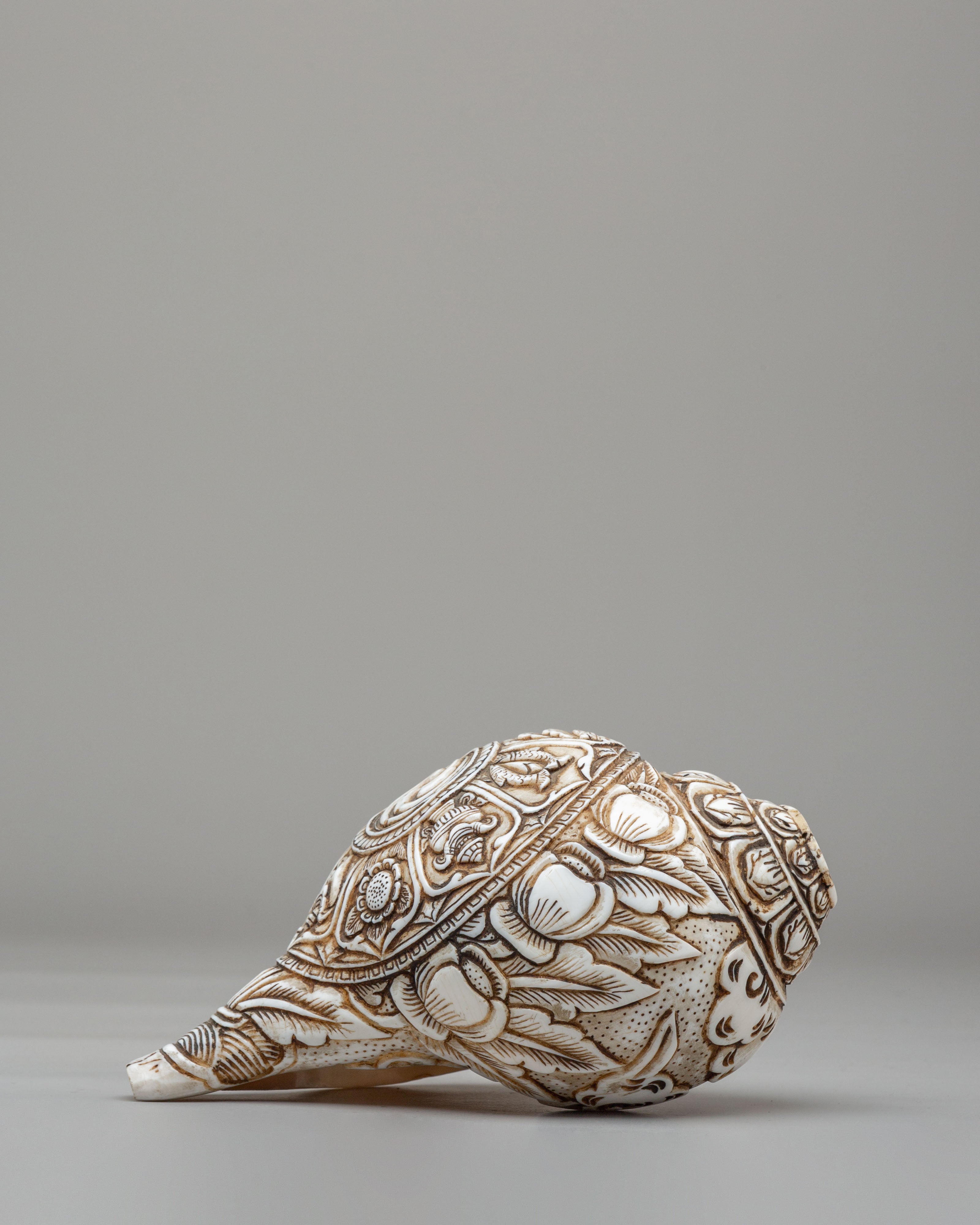 Auspicious Symbol Carved Conch | Perfect for Meditation & Spiritual Practices