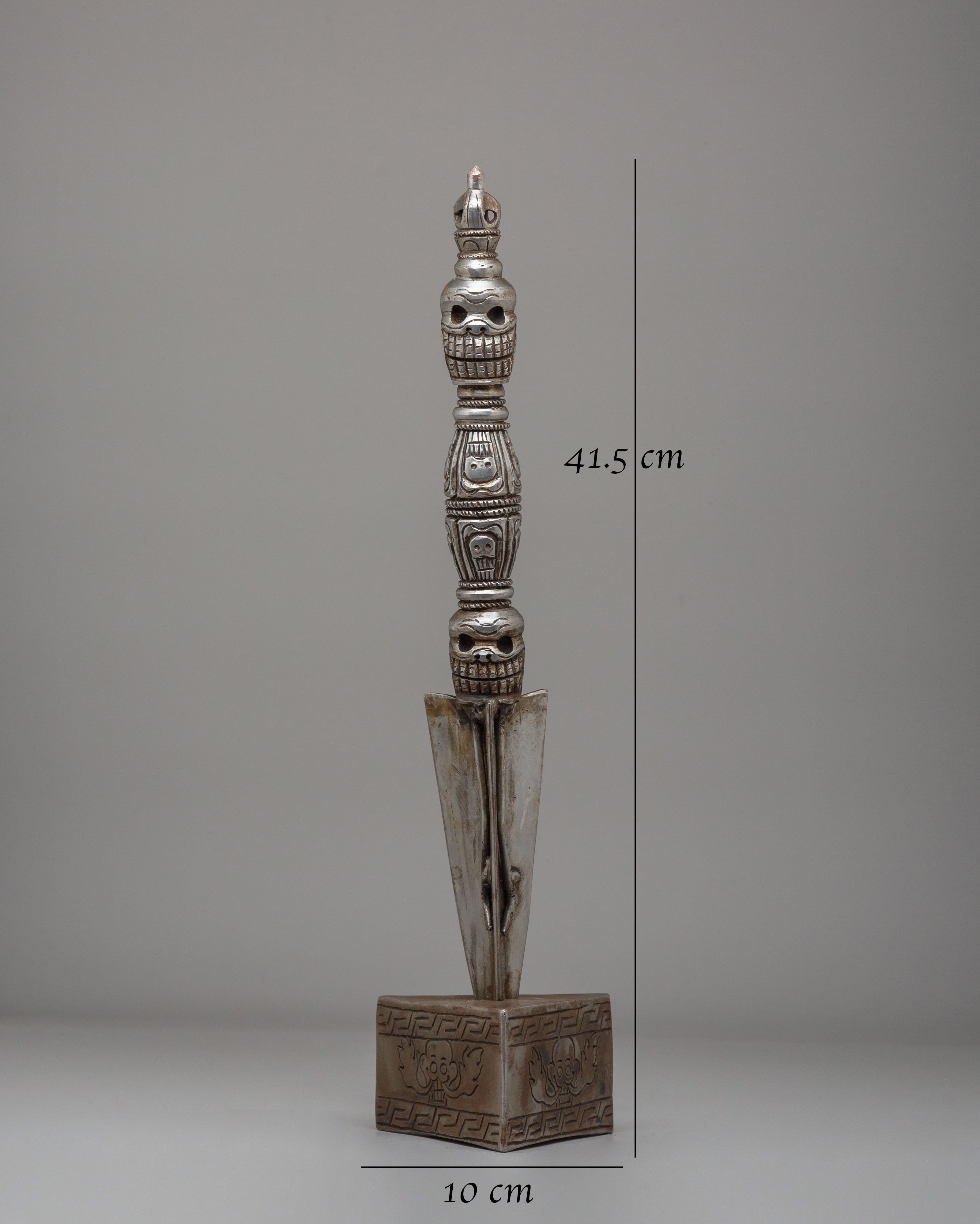 Handcrafted Tibetan Kila Ritual Dagger | Iron Phurba for Spiritual Practices