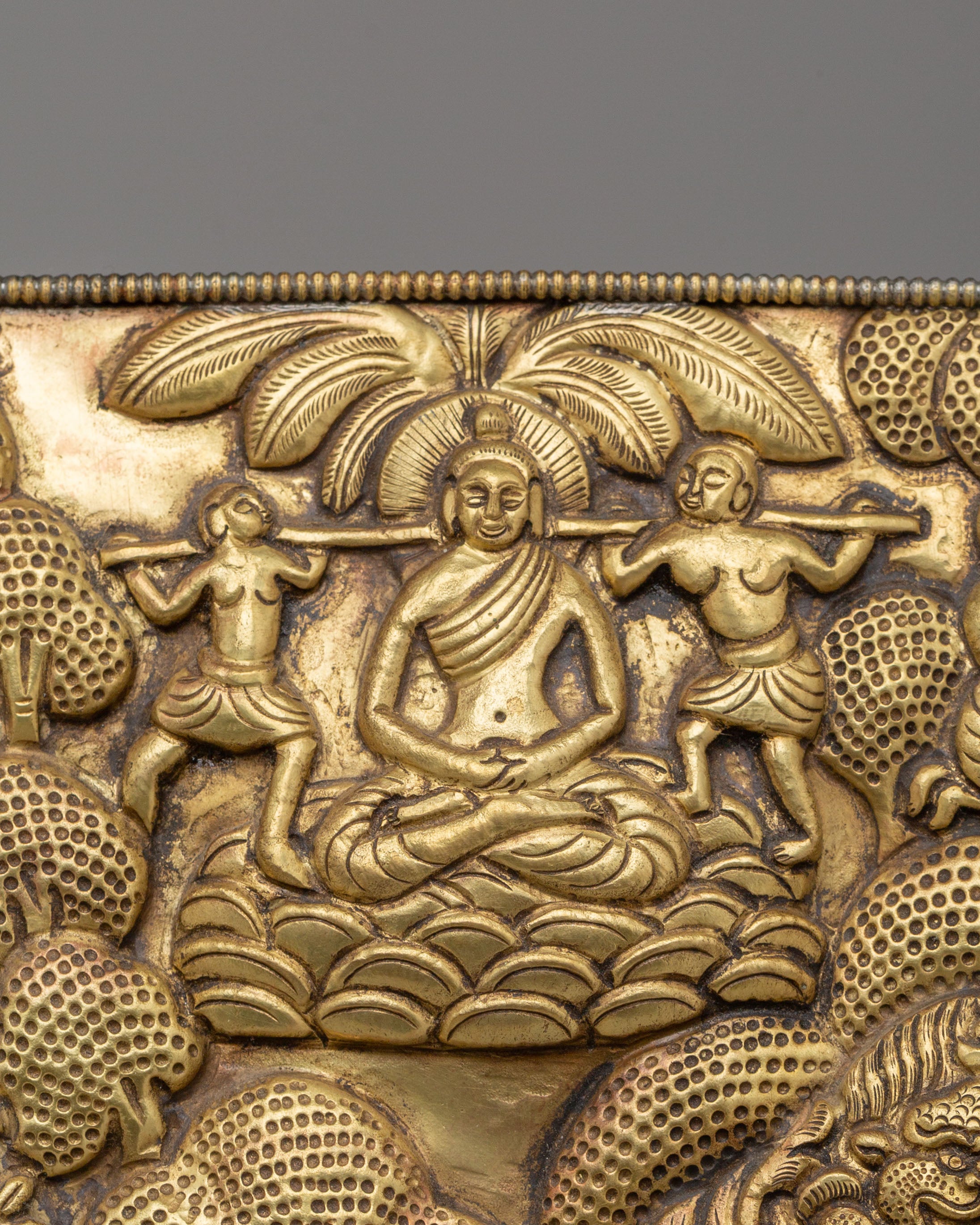 Handcrafted Buddha's Life Wall Hanging | Brass Wall Decor with Disciples